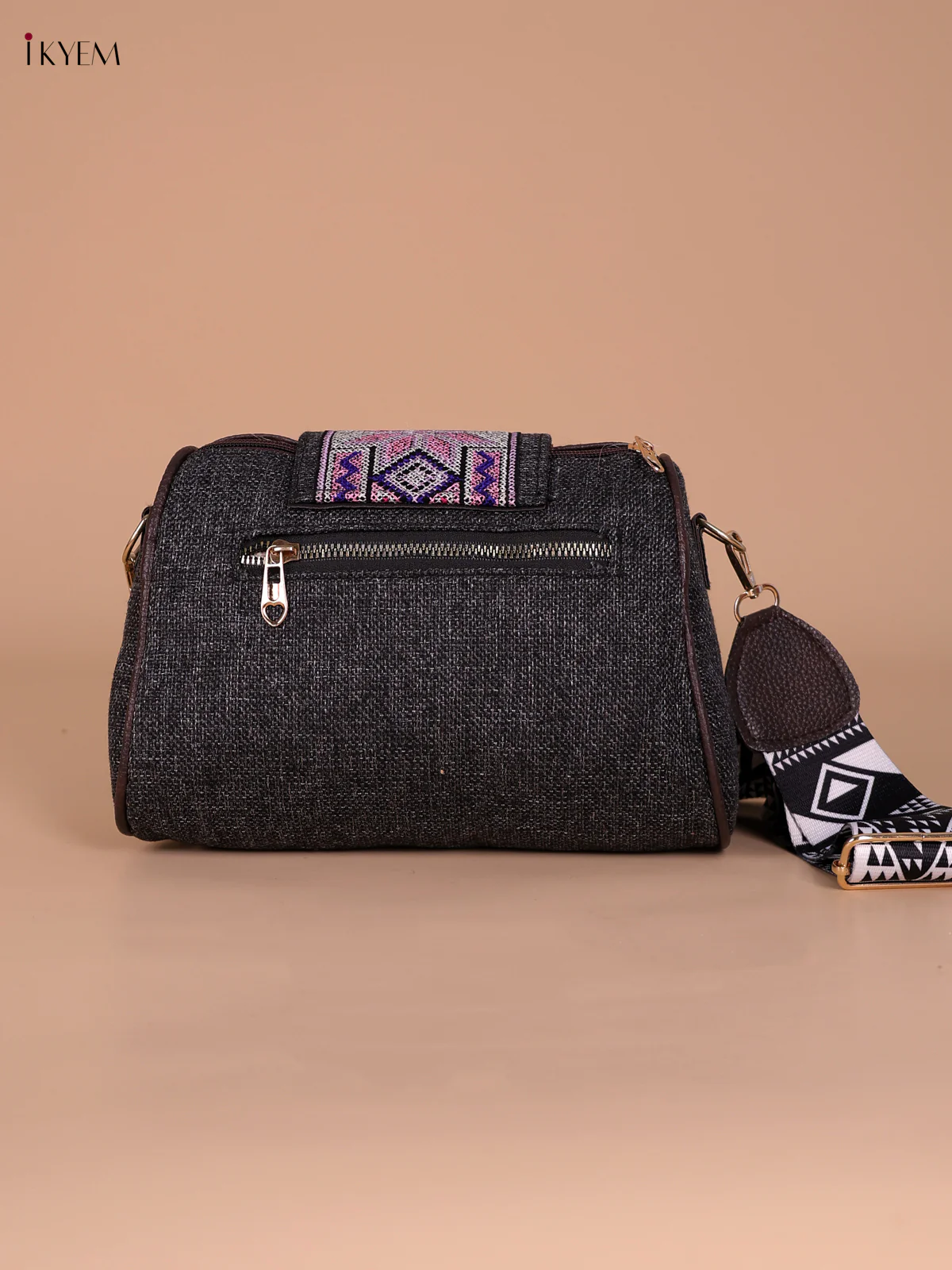Printed Sling Bag -Brown & Pink - Image 2