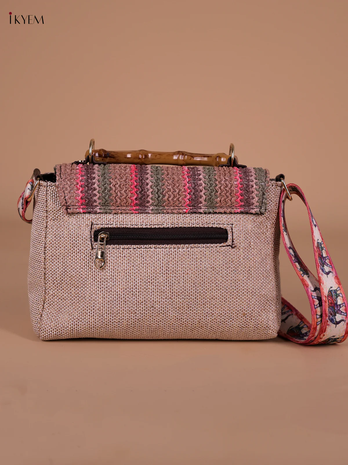 Printed Sling Bag -Peach - Image 2