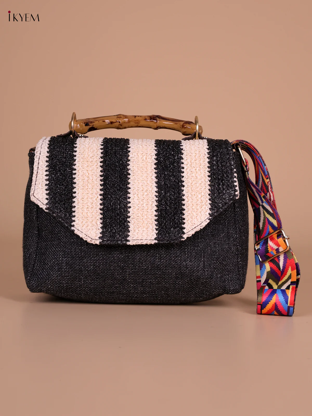 Printed Sling Bag -Black