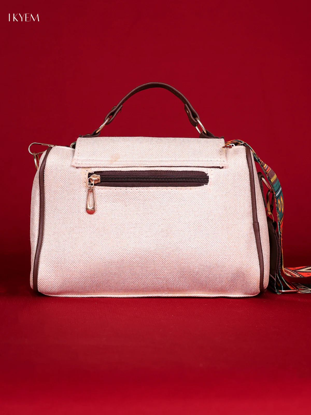 Printed Sling Bag -Cream & Green - Image 2