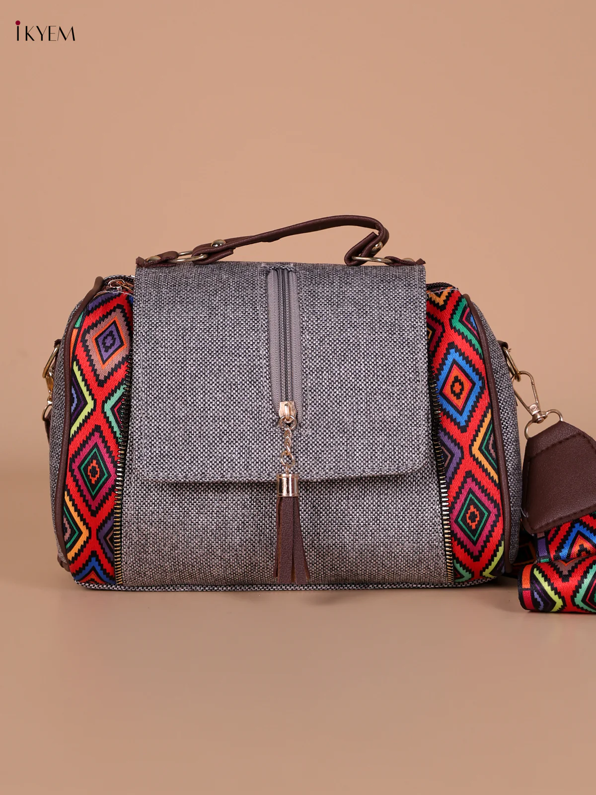 Printed Sling Bag -Ash