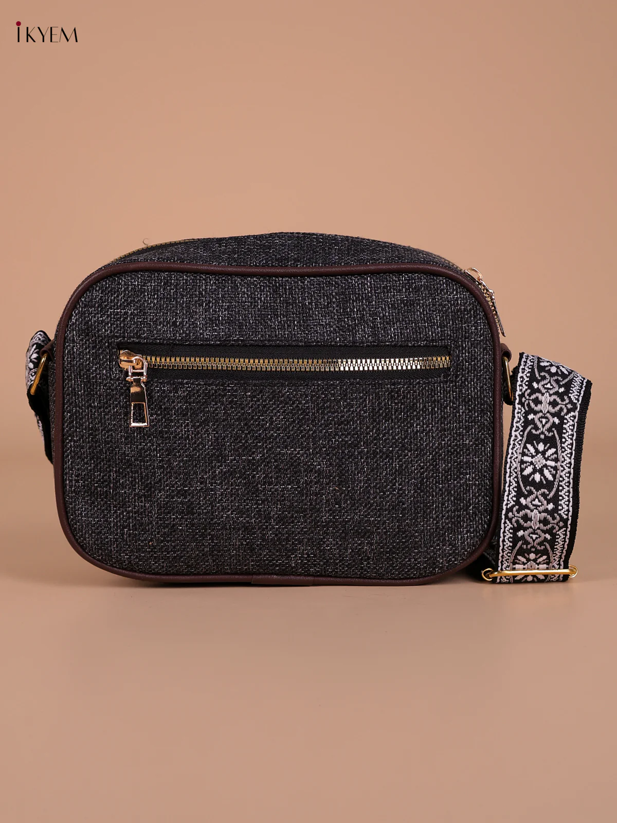 Printed Sling Bag - Black - Image 2