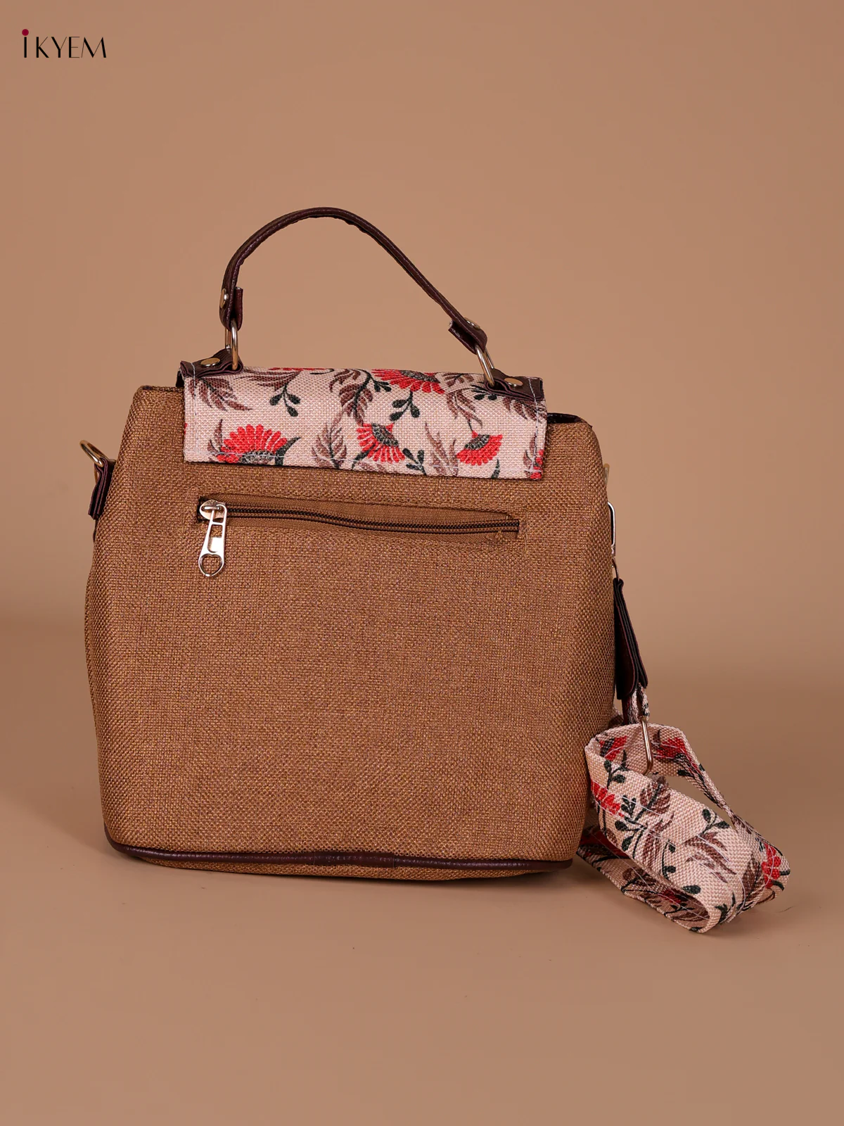 Printed Sling Bag - Sandle & Peach - Image 2