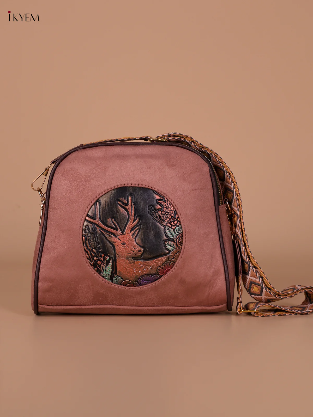 Deer Printed Sling Bag - Pink