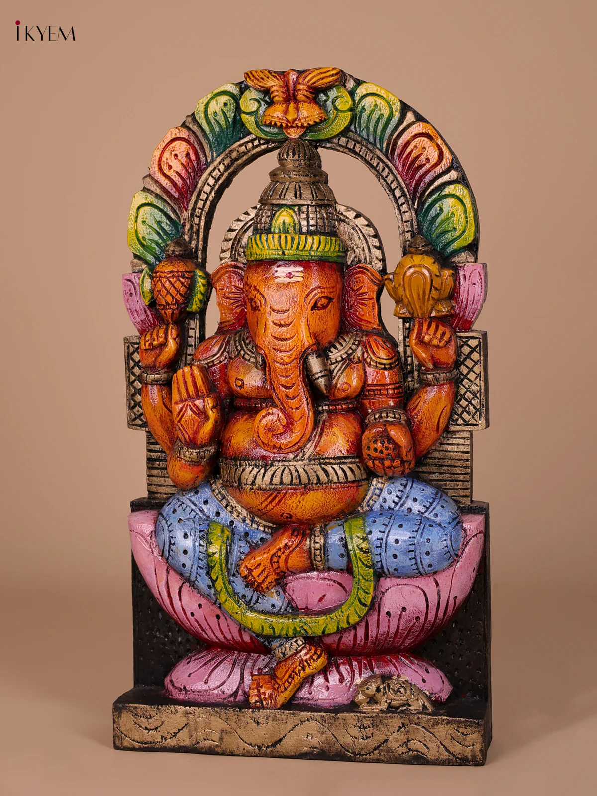 Wooden Handpainted Ganesha Statue-KED20001 - Image 2