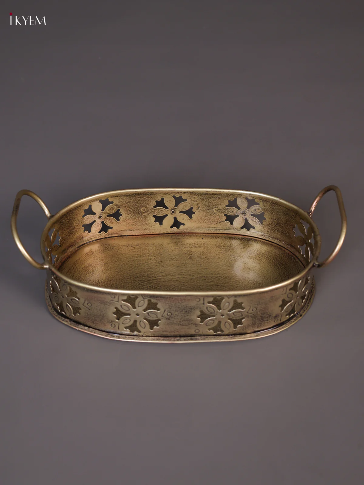 Metal Flower Oval Tray-KEE02006 - Image 3