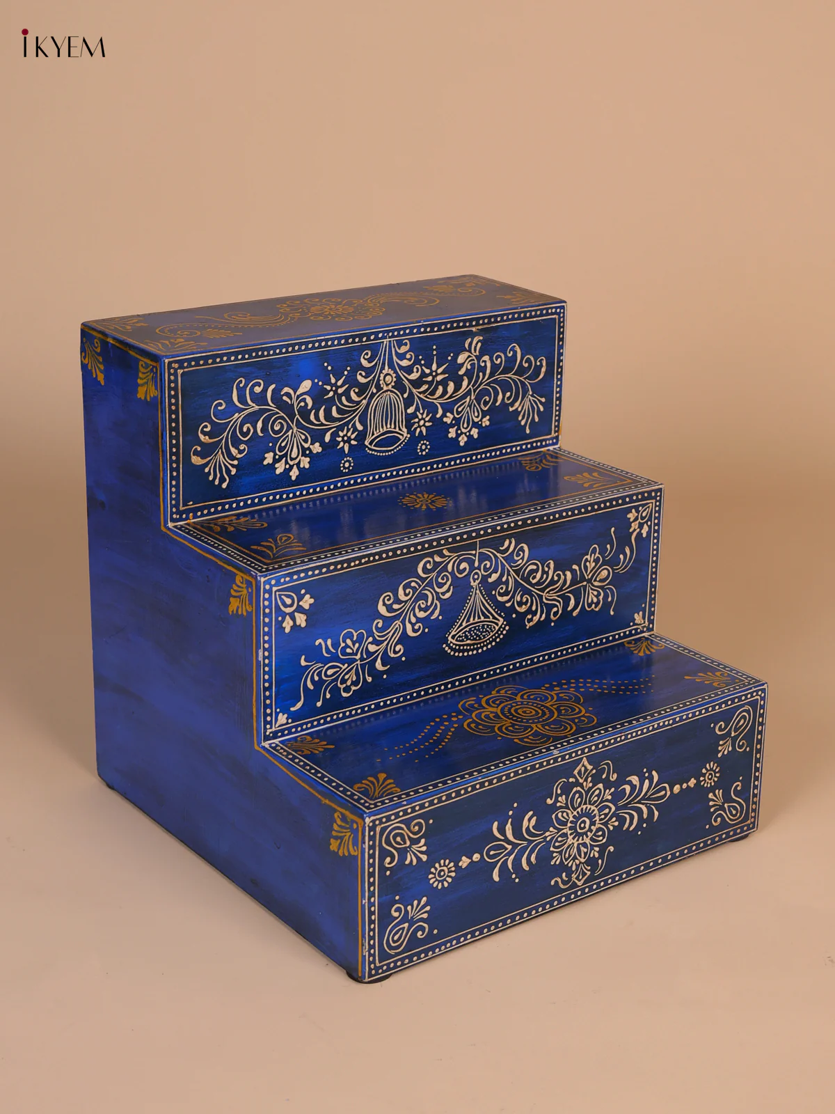 Wooden Handpainted 3 - Step Golu Padi - Blue-KEE02020 - Image 2
