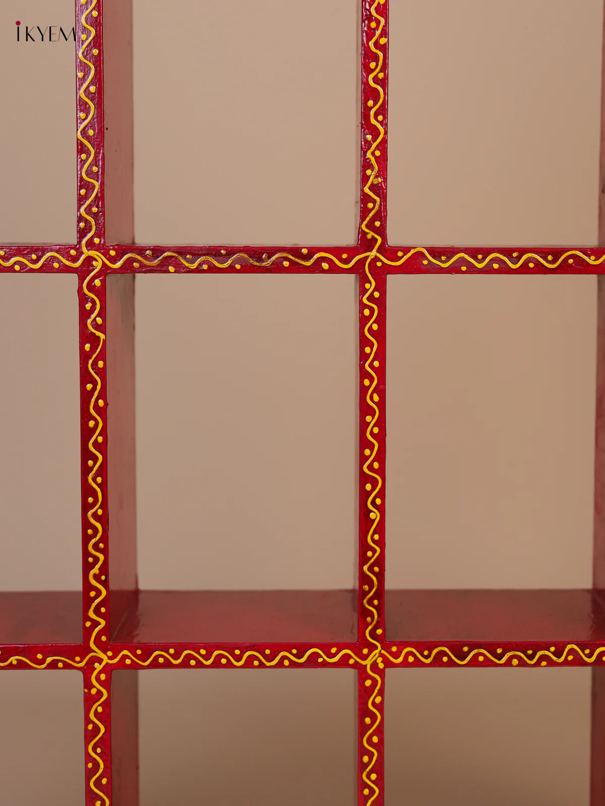 Wooden Handpainted Ornament Displays 12 Rectangle Boxes - Red-KEE02027 - Image 4