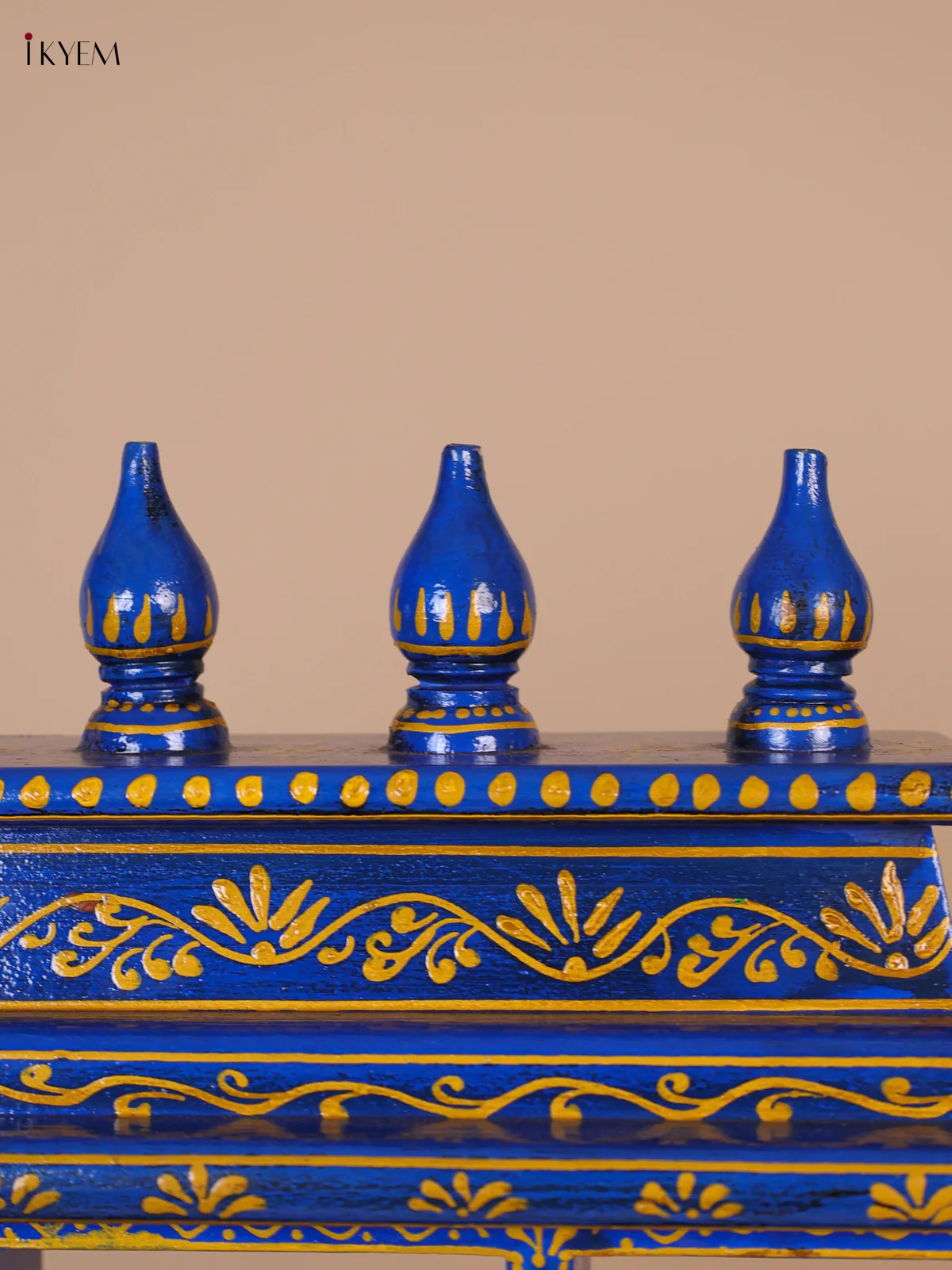 Wooden Handpainted Ornament Displays 12 Rectangle Boxes - Blue-KEE02030 - Image 2