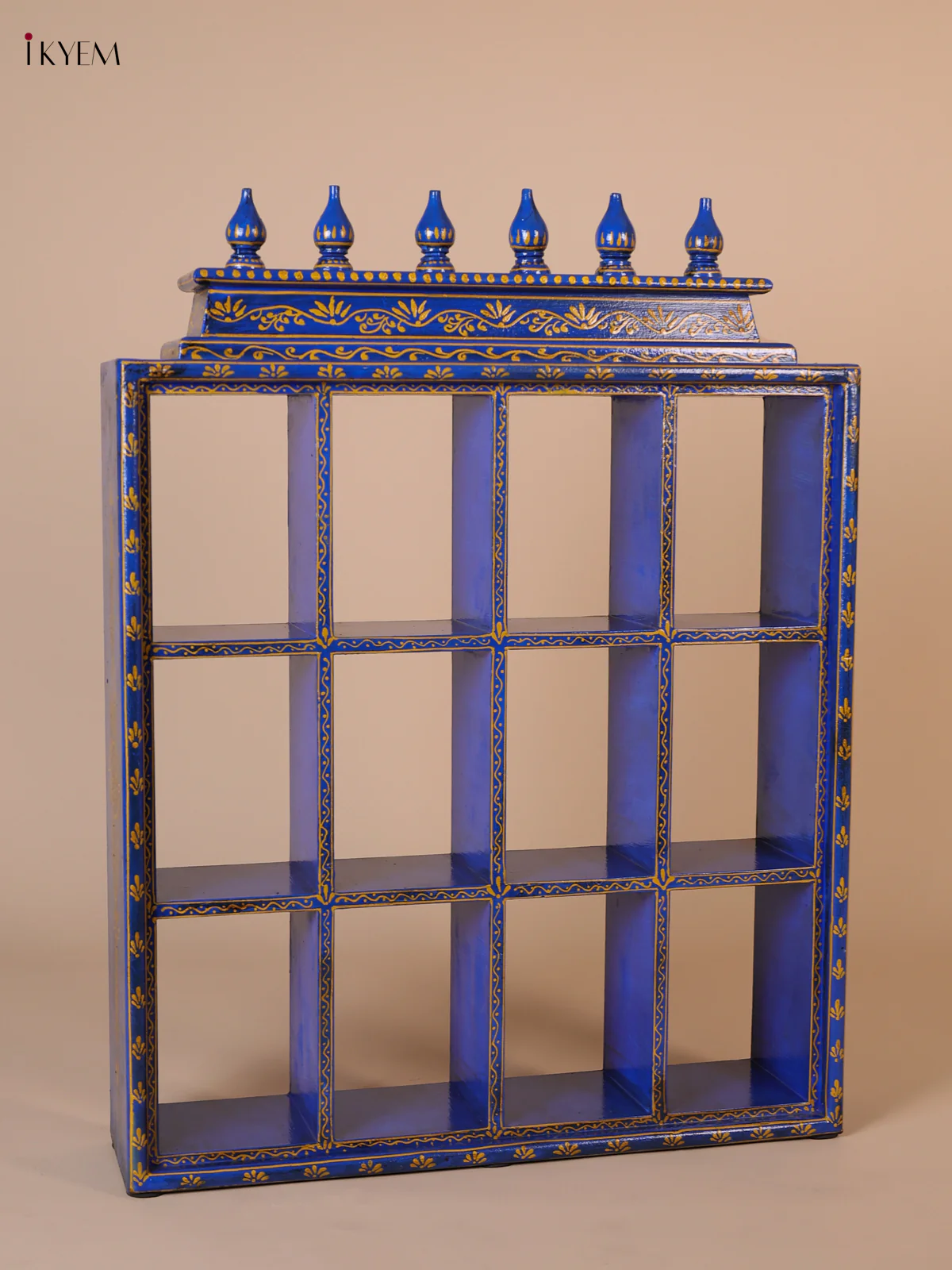 Wooden Handpainted Ornament Displays 12 Rectangle Boxes - Blue-KEE02030 - Image 4