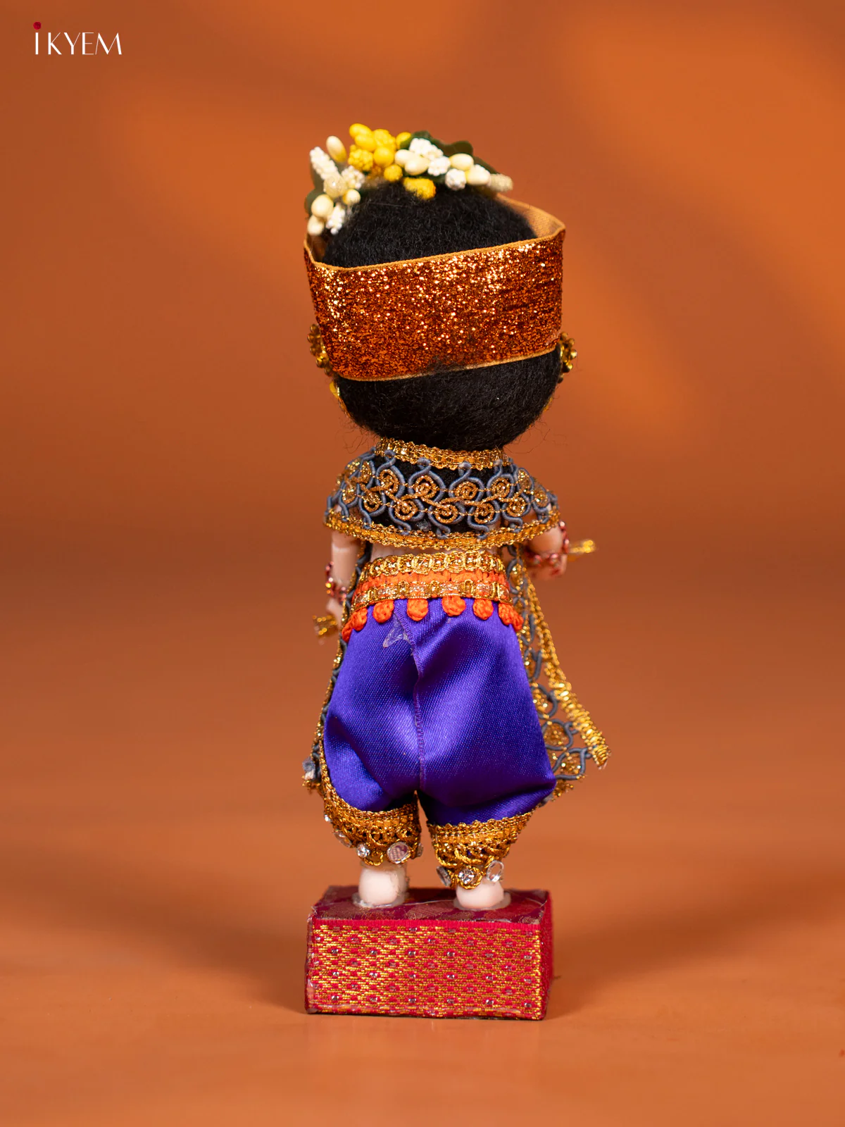 Baby Krishna with Flute - Golu Display Doll - Violet & Blue - KF04144 - Image 4