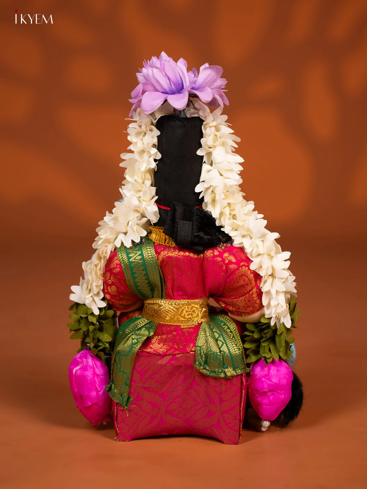 Varamahalakshmi Doll - 12 Inch - Green & Pink - KF04159 - Image 5