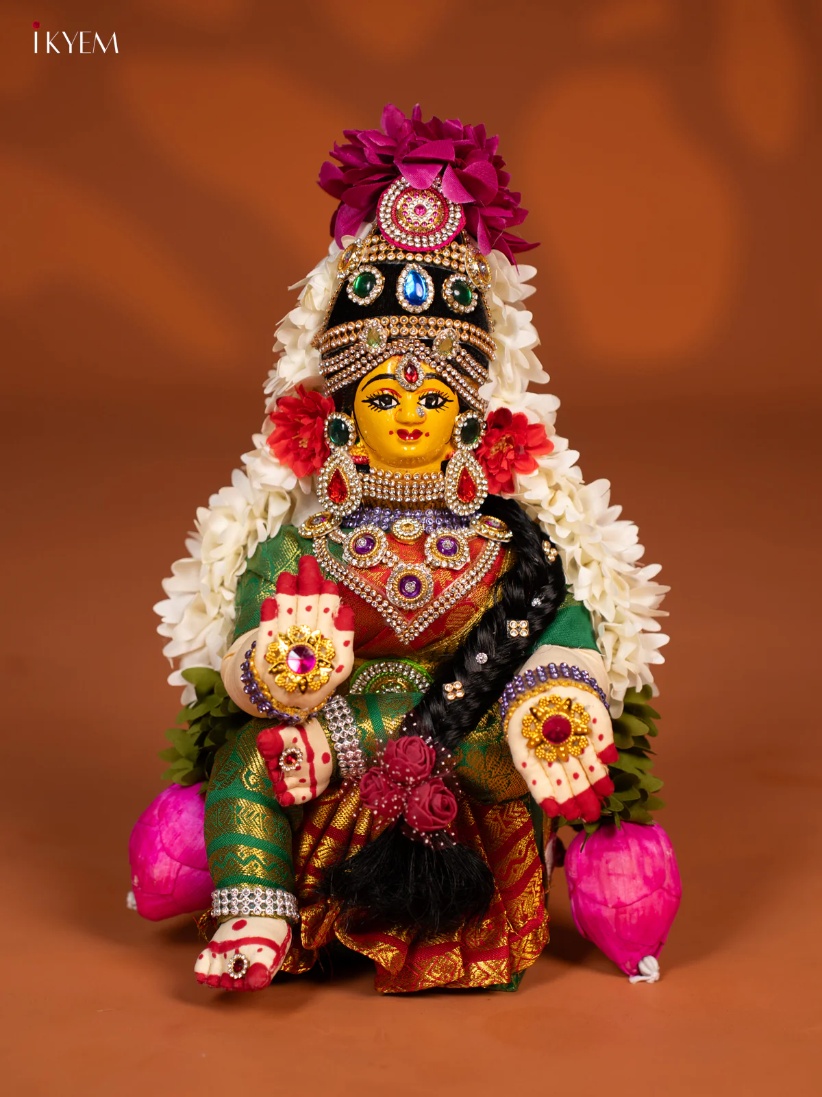 Varamahalakshmi Doll - 12 Inch - Red & Green - KF04163
