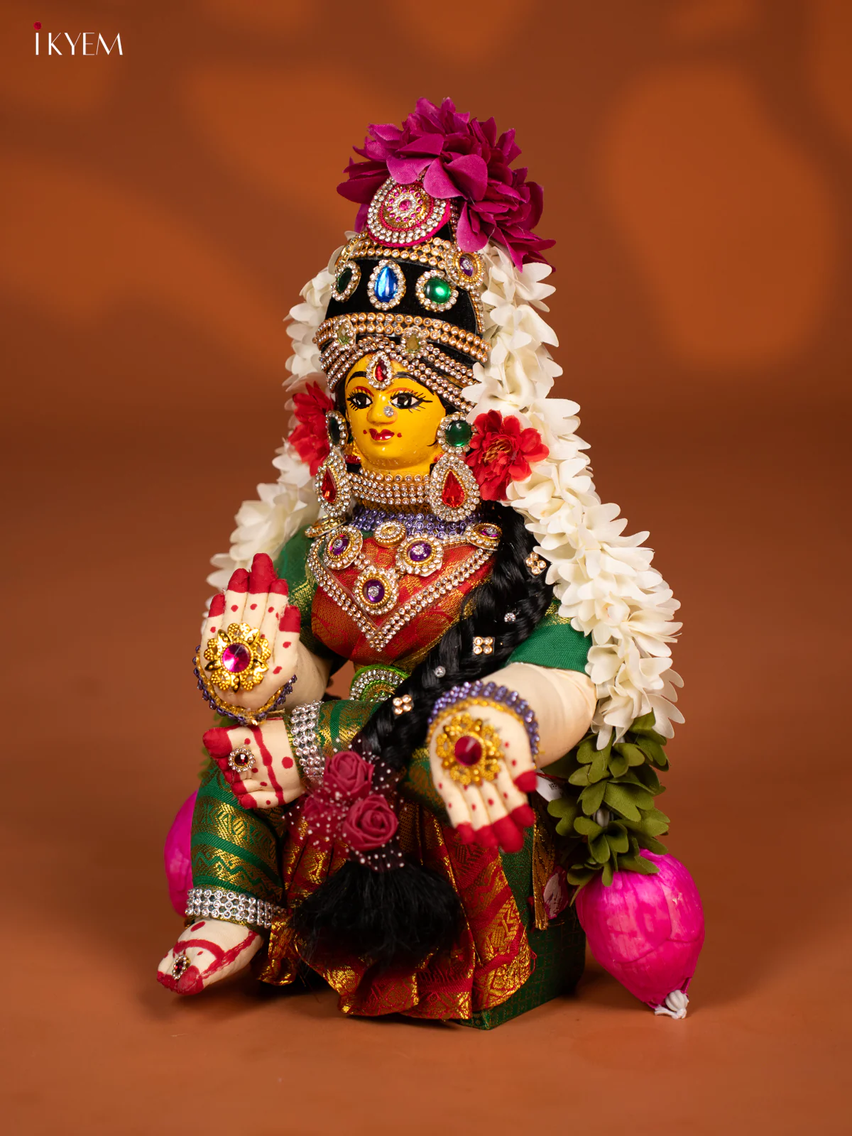 Varamahalakshmi Doll - 12 Inch - Red & Green - KF04163 - Image 2