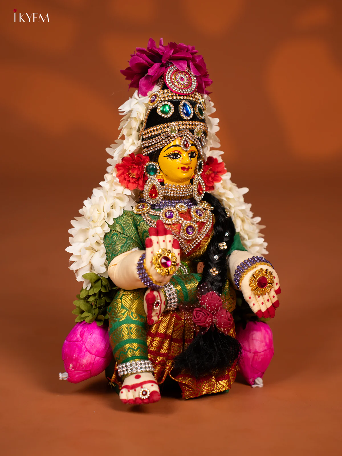 Varamahalakshmi Doll - 12 Inch - Red & Green - KF04163 - Image 3