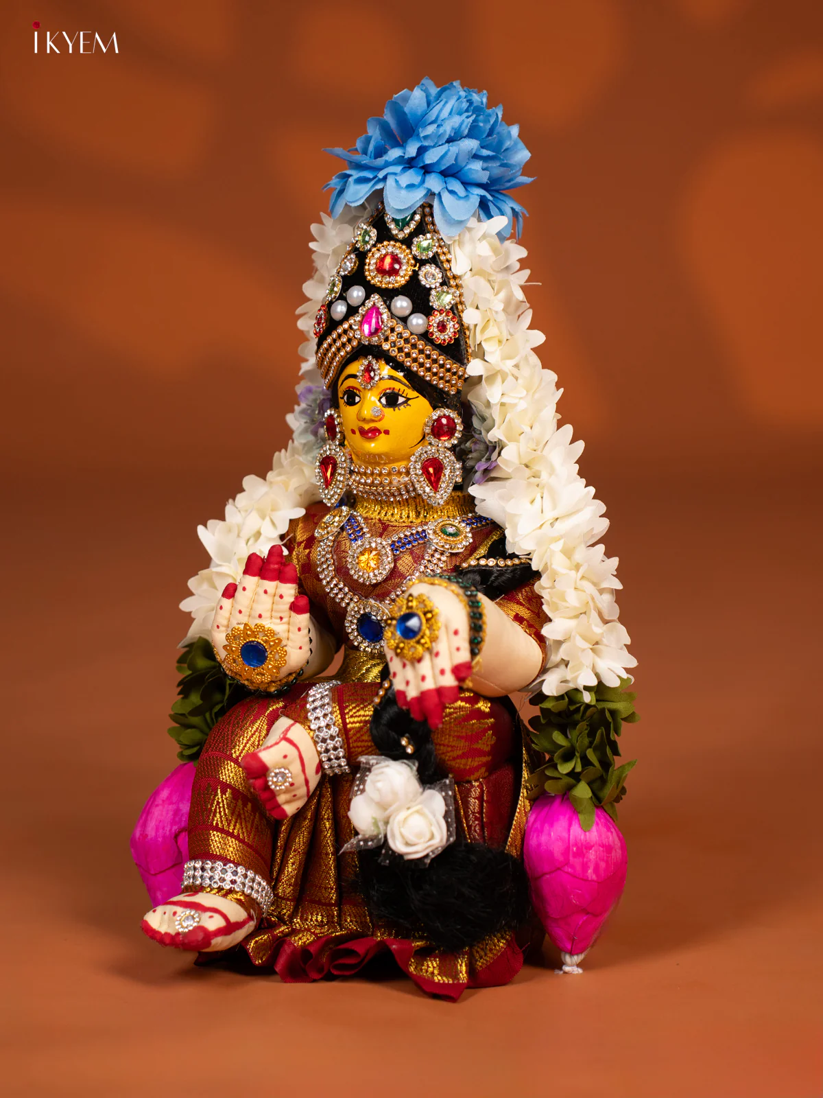 Varamahalakshmi Doll -12 Inch - Maroon - KF04165 - Image 2