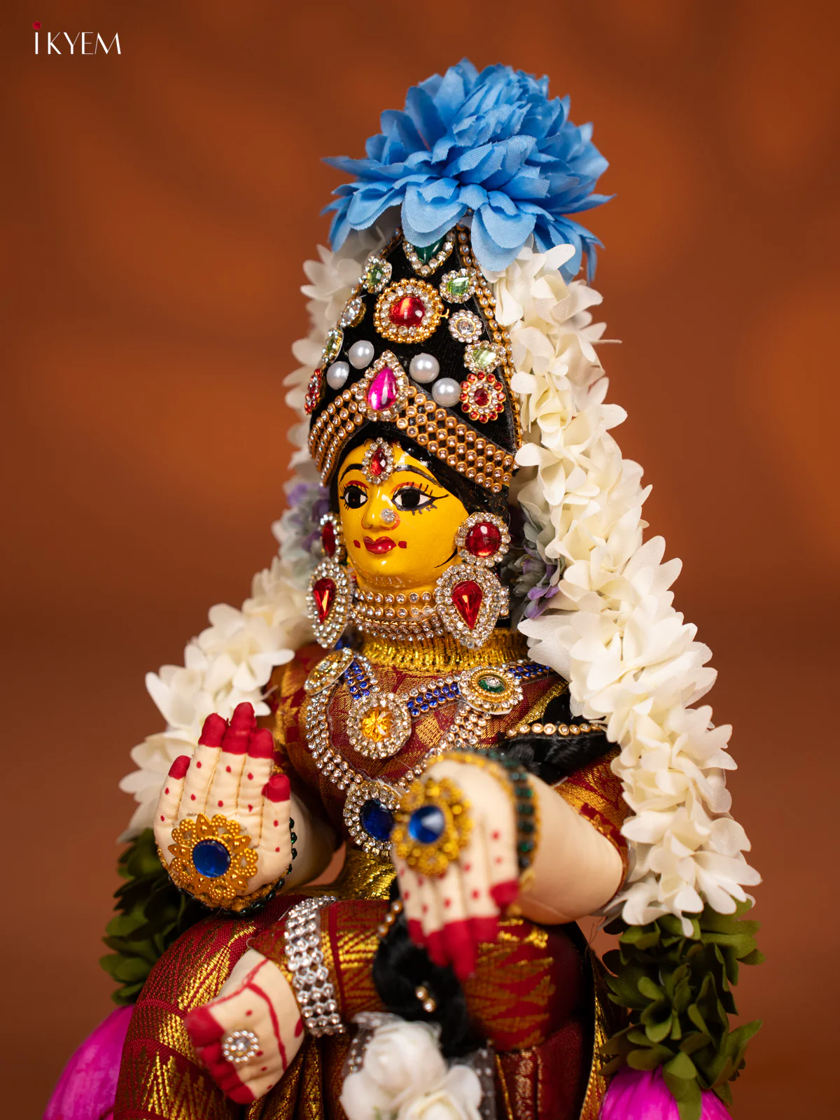 Varamahalakshmi Doll -12 Inch - Maroon - KF04165 - Image 3