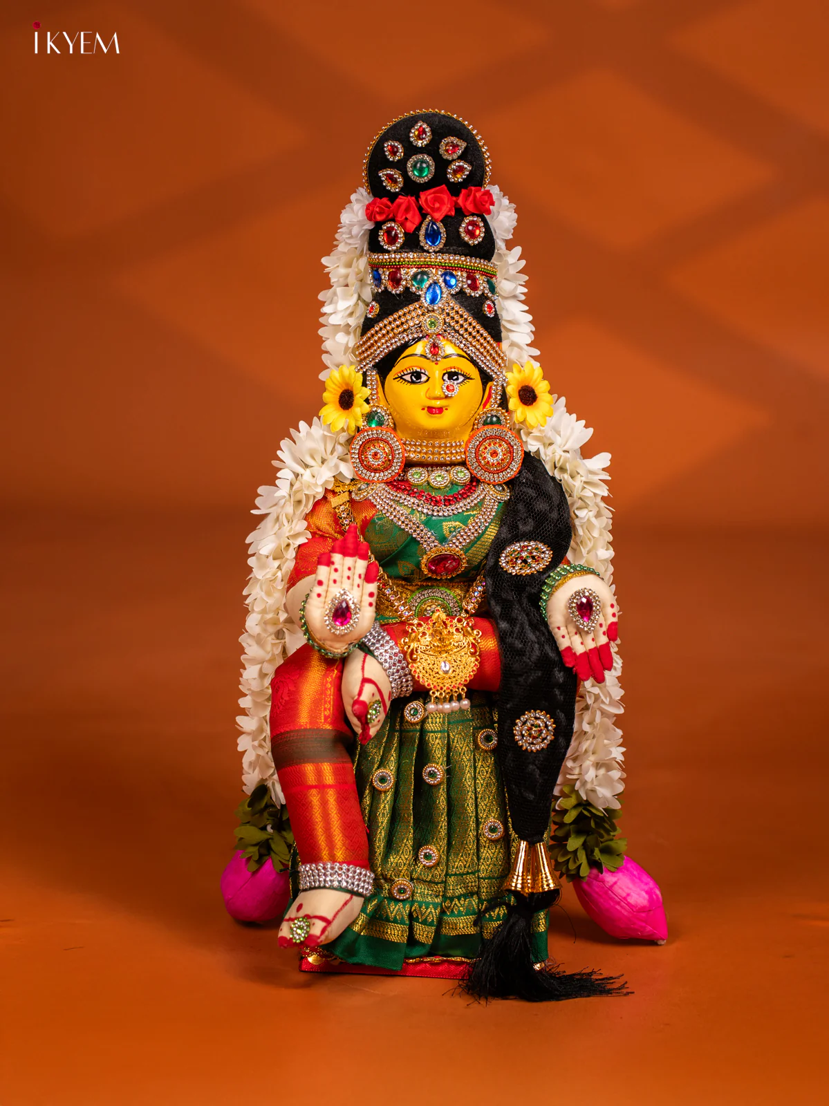 Varamahalakshmi Doll - 18 Inch - Green & Red - KF04170