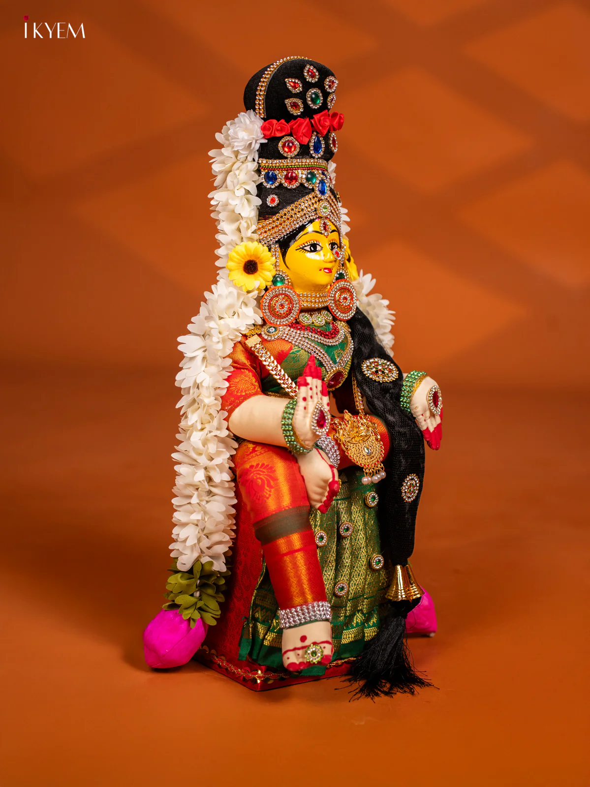 Varamahalakshmi Doll - 18 Inch - Green & Red - KF04170 - Image 3