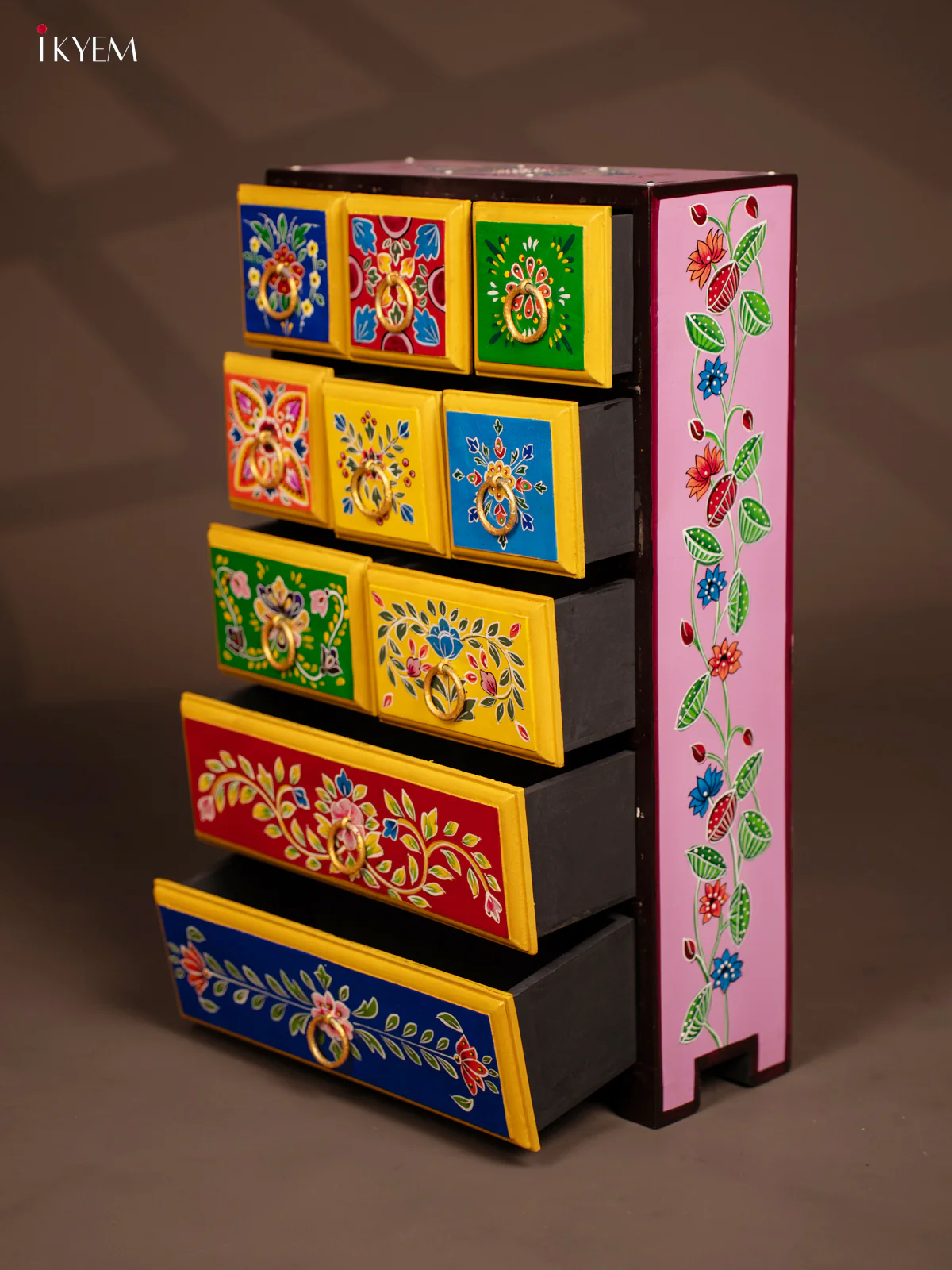 Hand-Painted Wooden Chest of 10 Drawers - 20 Inch - KF07120 - Image 5