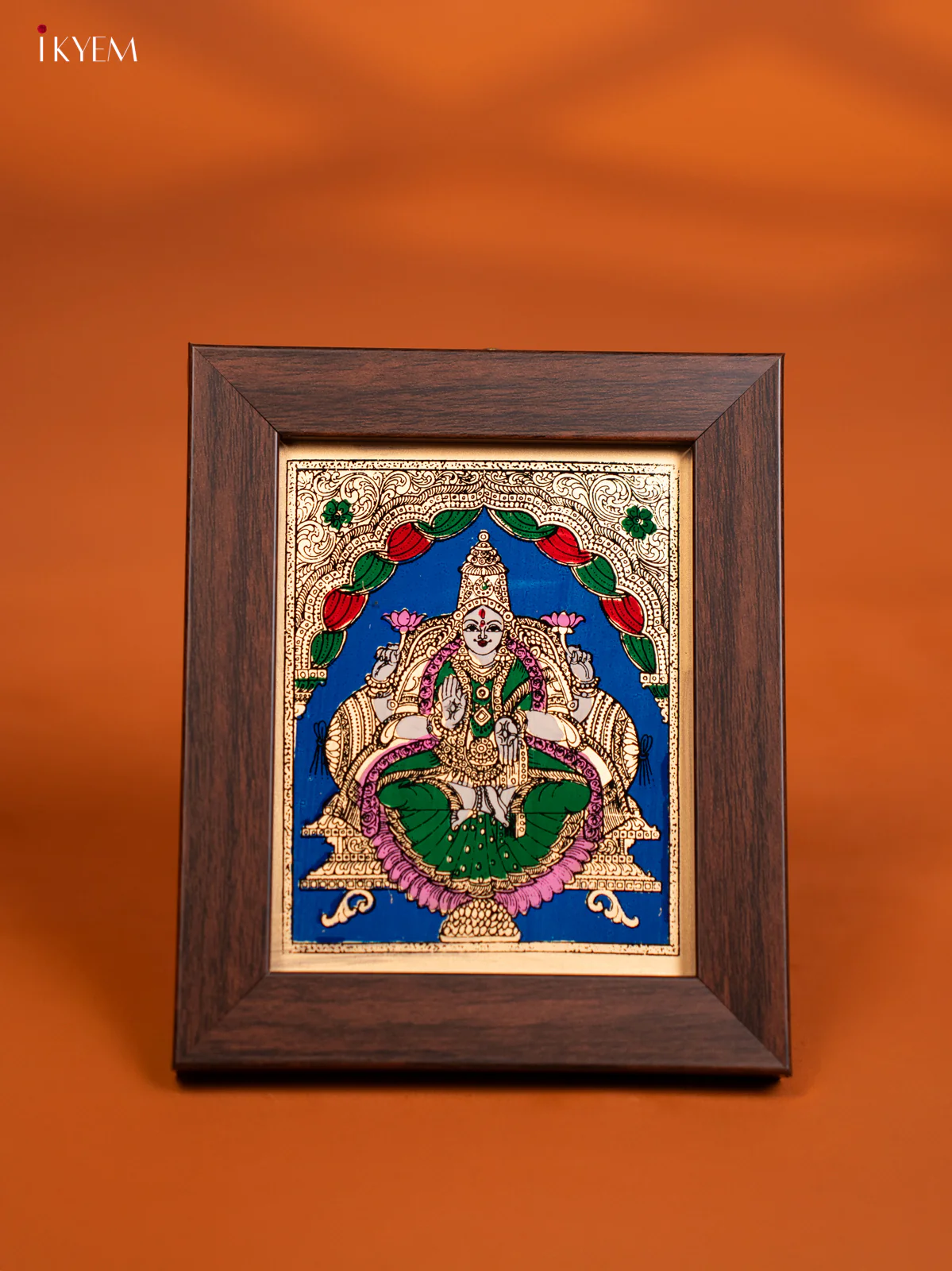 Reverse Glass Painted wall hanging Frame - Lakshmi - Blue - KF10112