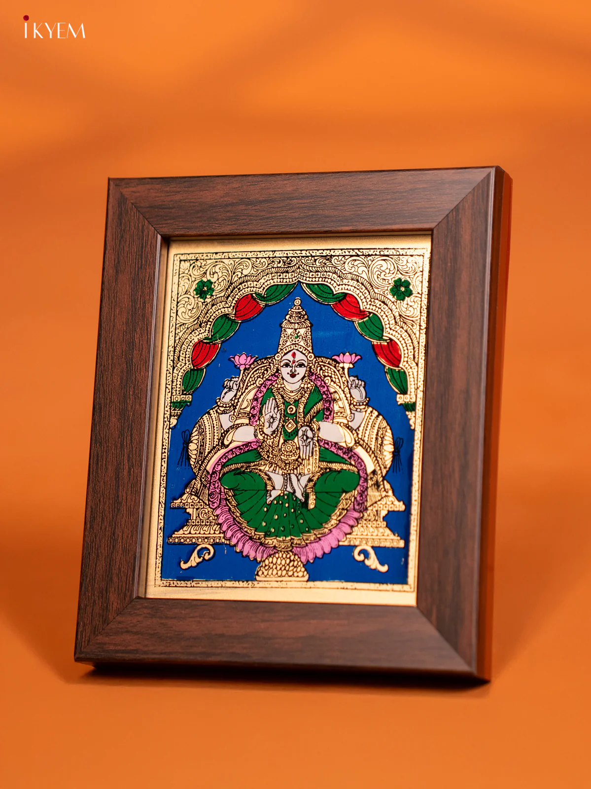 Reverse Glass Painted wall hanging Frame - Lakshmi - Blue - KF10112 - Image 2