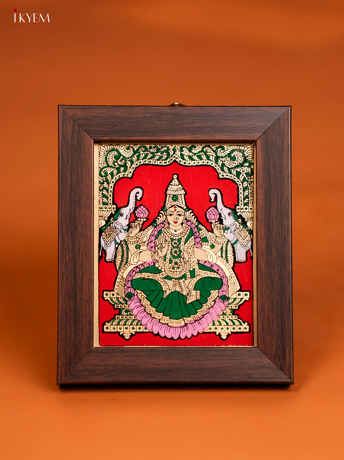 Reverse Glass Painted wall hanging Frame - Lakshmi - red - KF10113