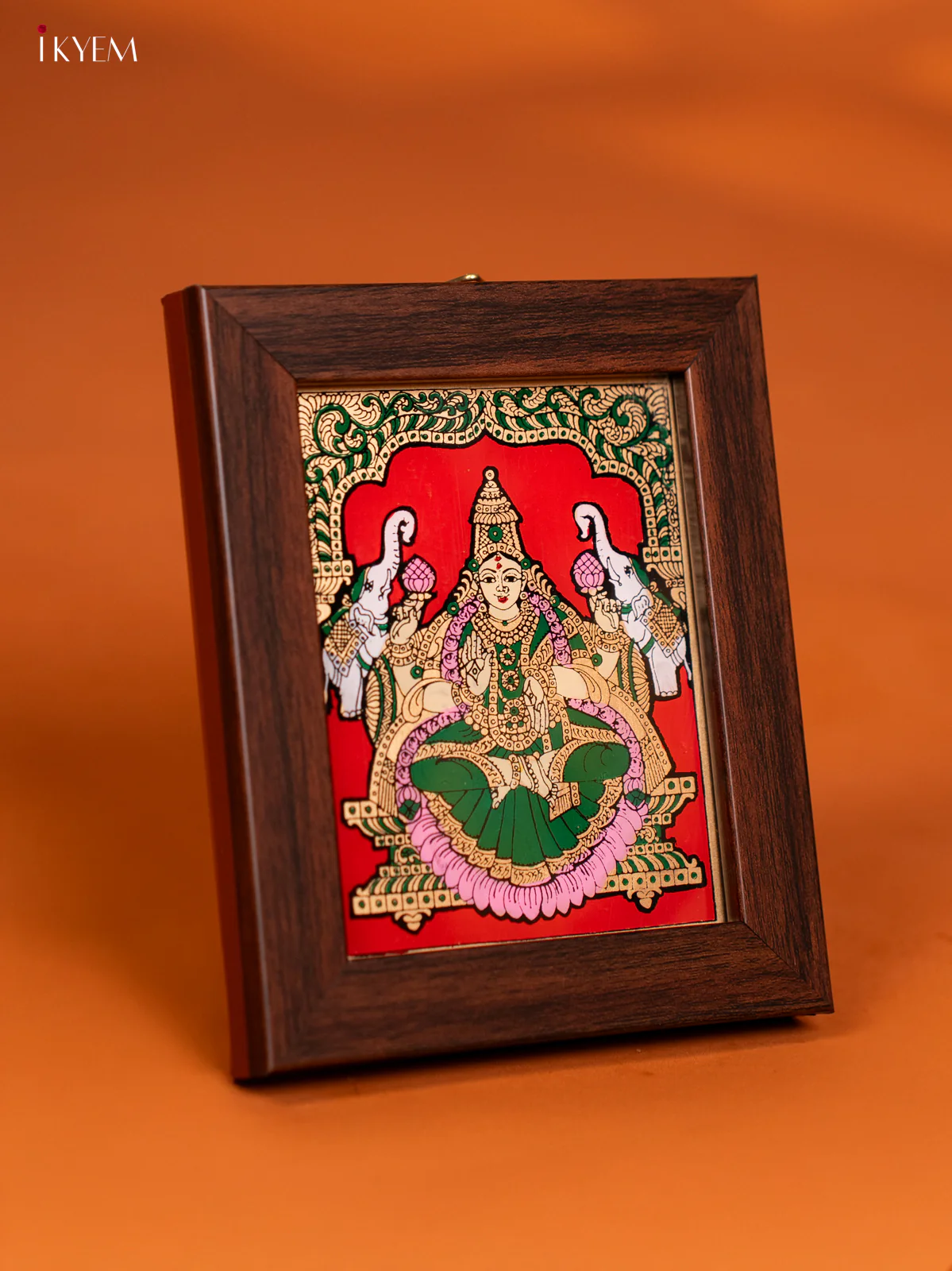 Reverse Glass Painted wall hanging Frame - Lakshmi - red - KF10113 - Image 3