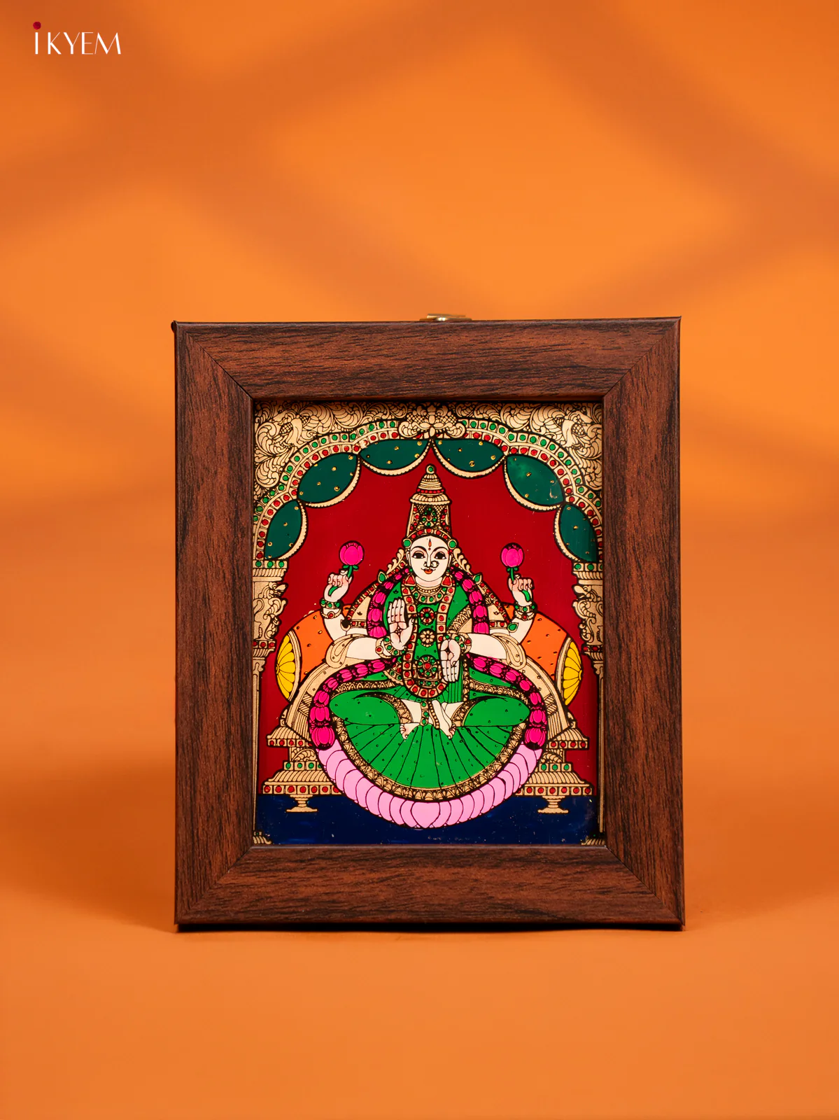 Reverse Glass Painted wall hanging Frame - Lakshmi - Maroon - KF10114