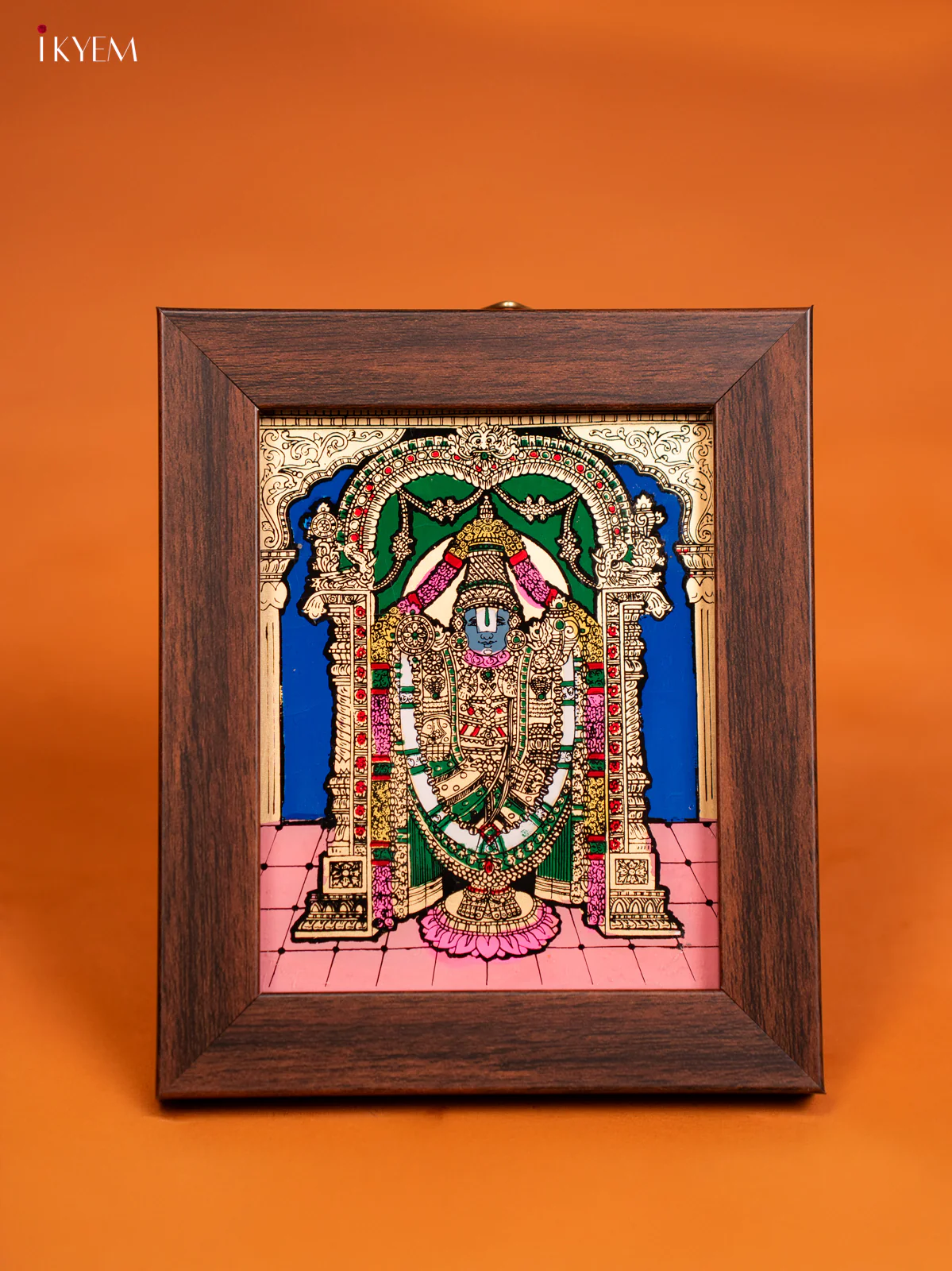 Reverse Glass Painted wall hanging Frame - Balaji - Blue - KF10115