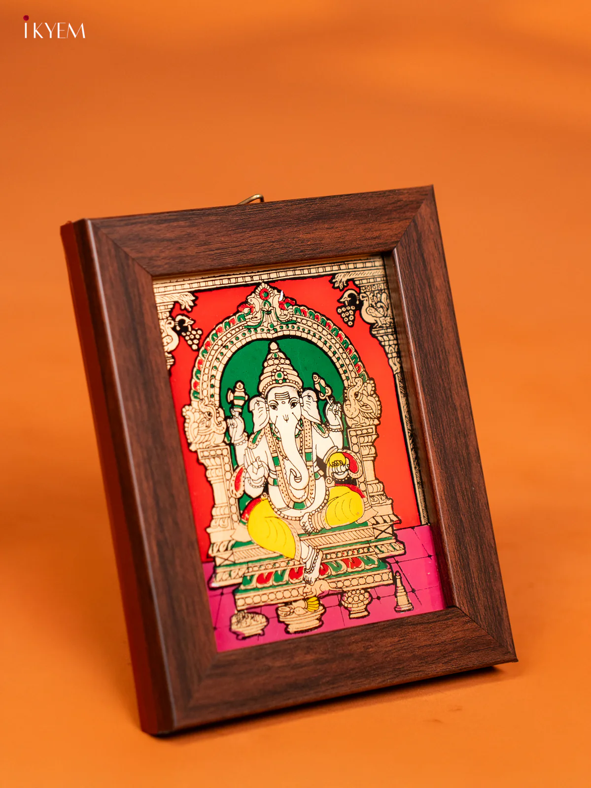 Reverse Glass Painted wall hanging Frame - Ganesha - Red - KF10118 - Image 3