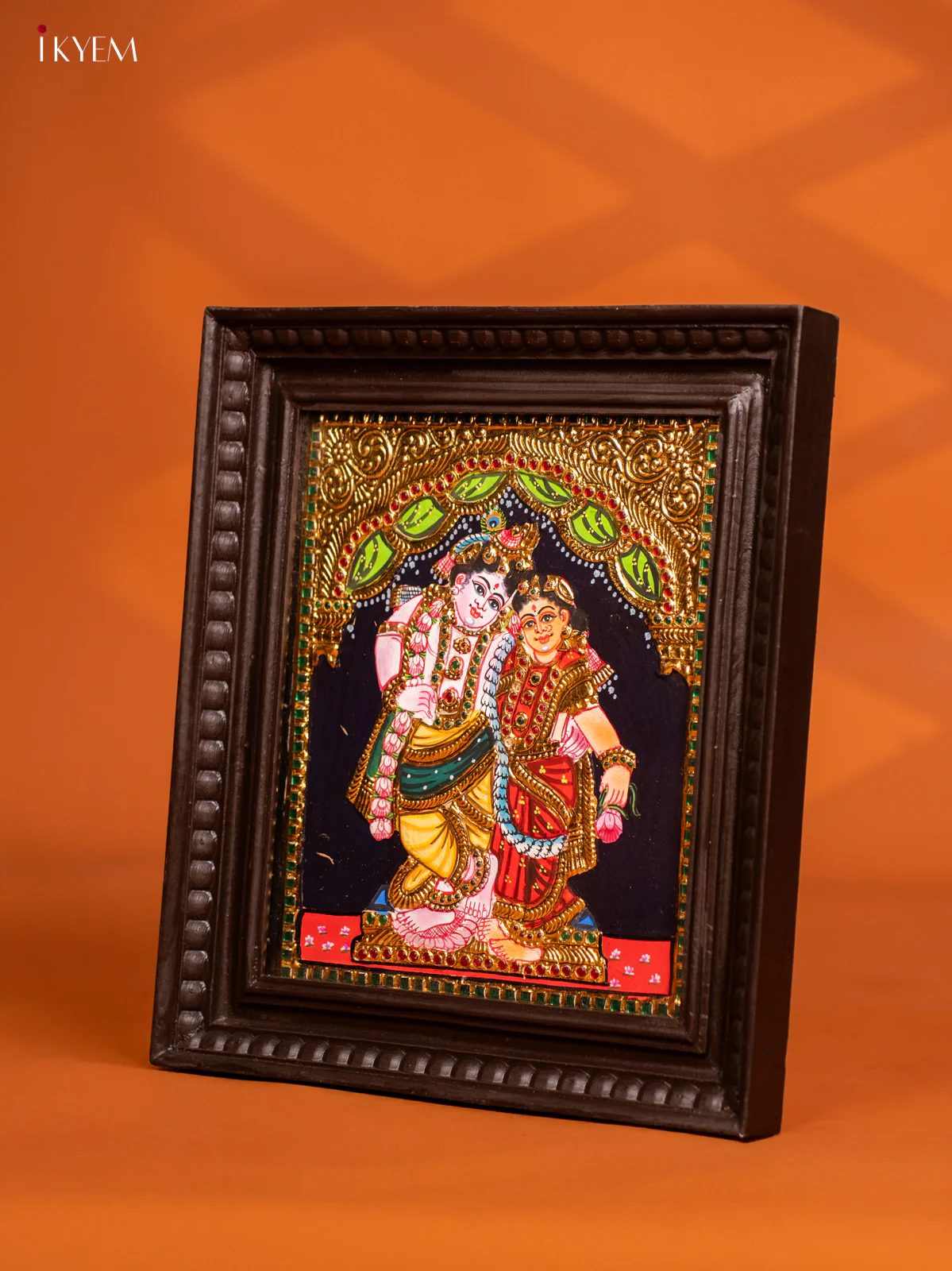 Radha Krishna Tanjore painting - (13 x 15) - KF10260 - Image 3