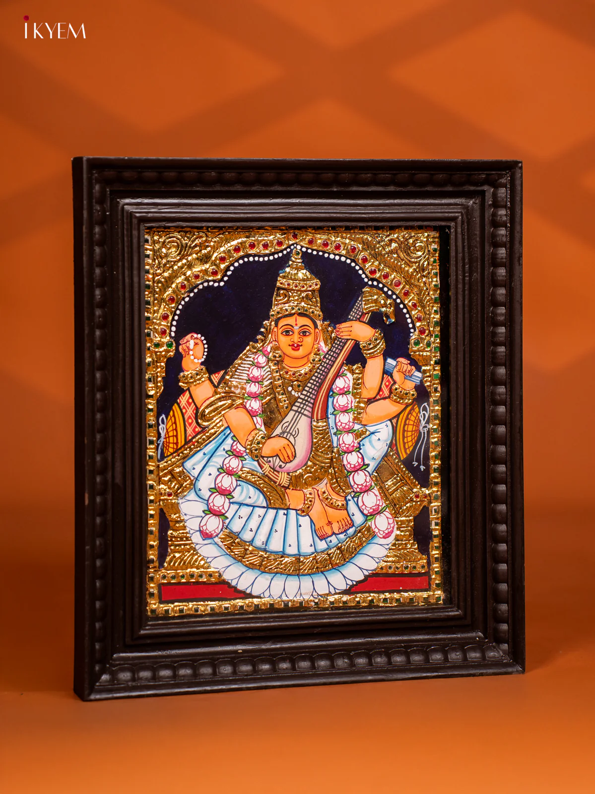 Saraswathi Tanjore painting - (13 x 15) - KF10266 - Image 2