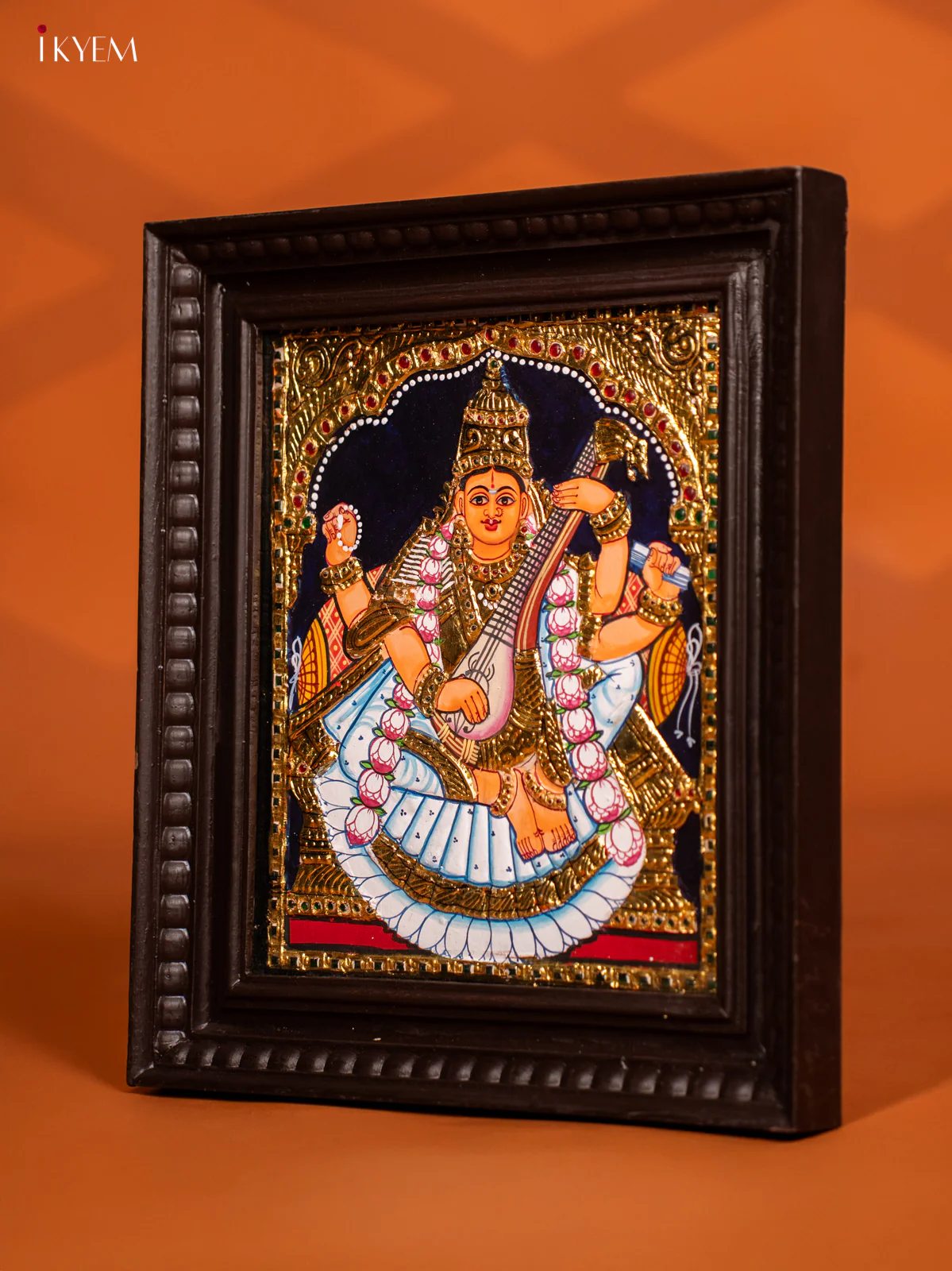 Saraswathi Tanjore painting - (13 x 15) - KF10266 - Image 3