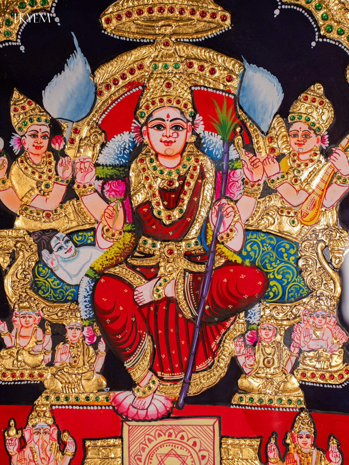 Kamakshi Tanjore Painting - (24×20) Inch - KF11112 - Image 6