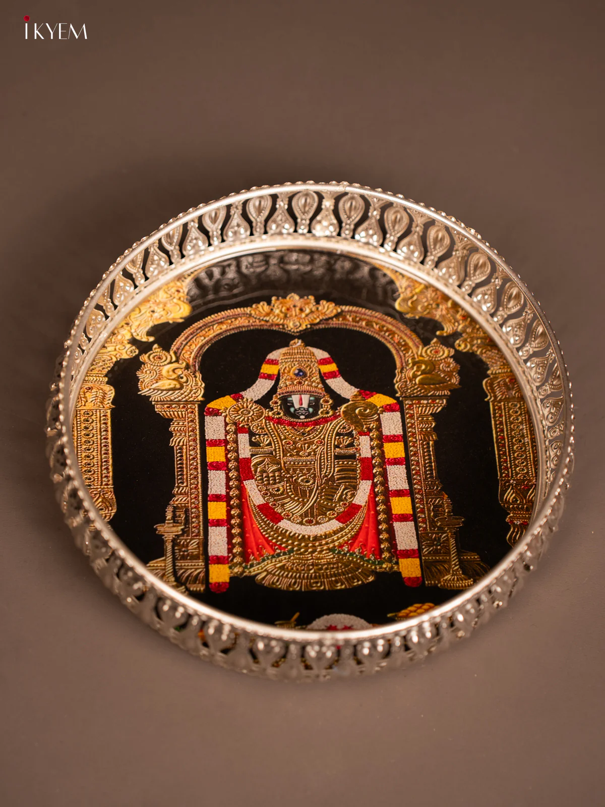 Digital Printed German Silver Tray - Balaji - 8 inch - KF21186 - Image 3