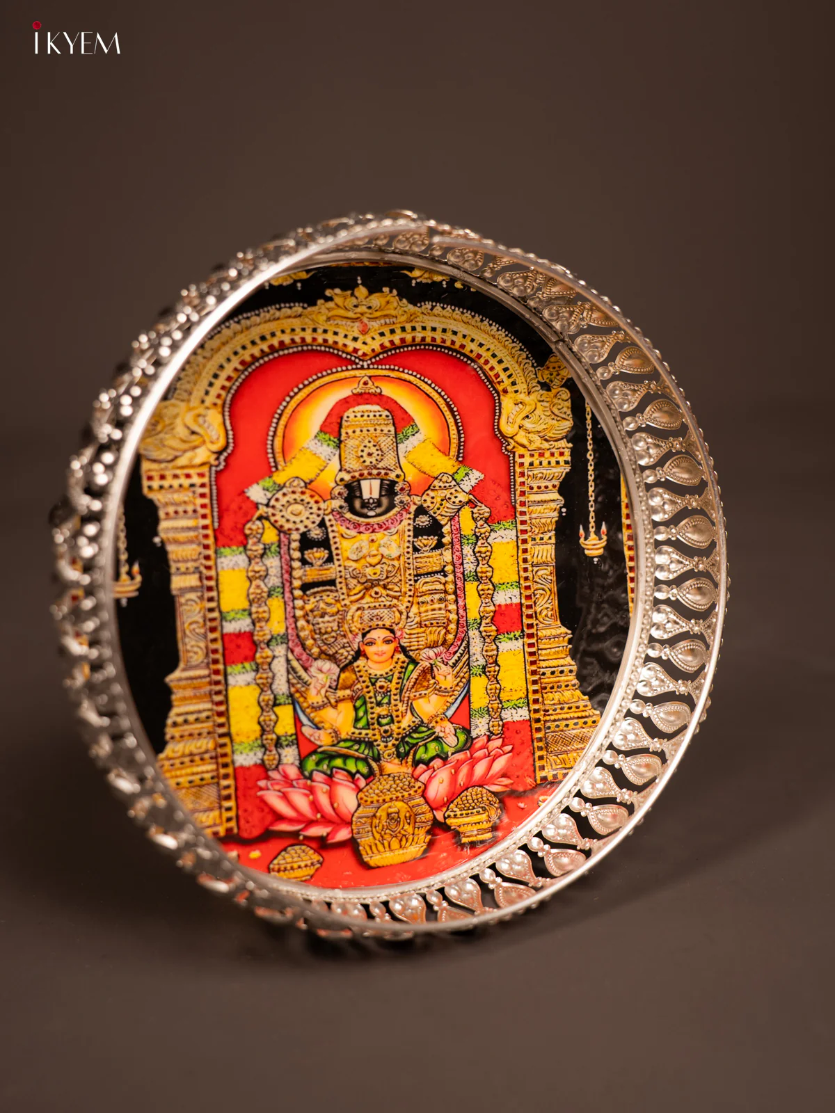 Digital Printed German Silver Tray - Balaji - 8 inch - KF21194 - Image 3