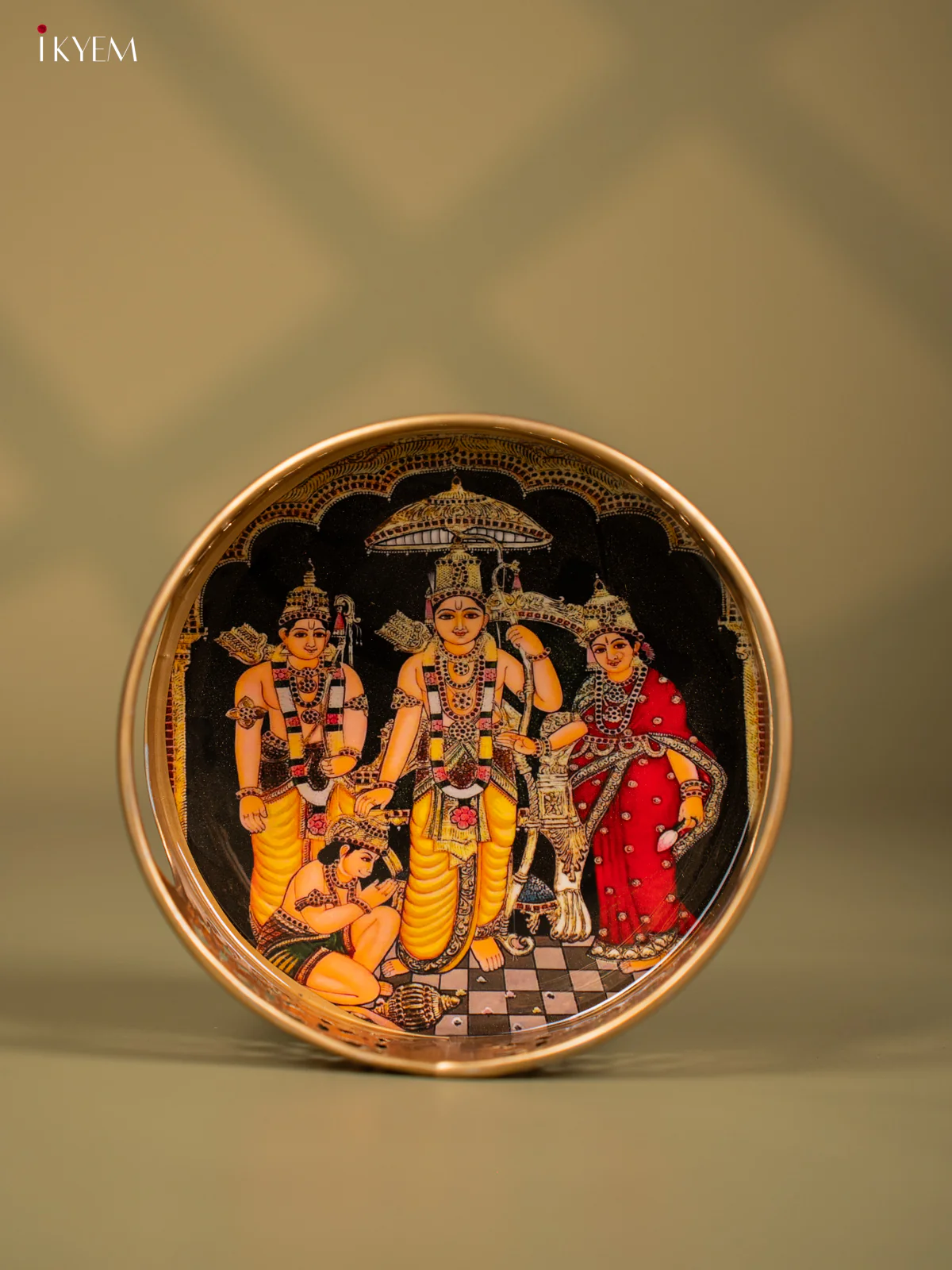 Rama pattabishegam Printed Round Metal tray - KF24112