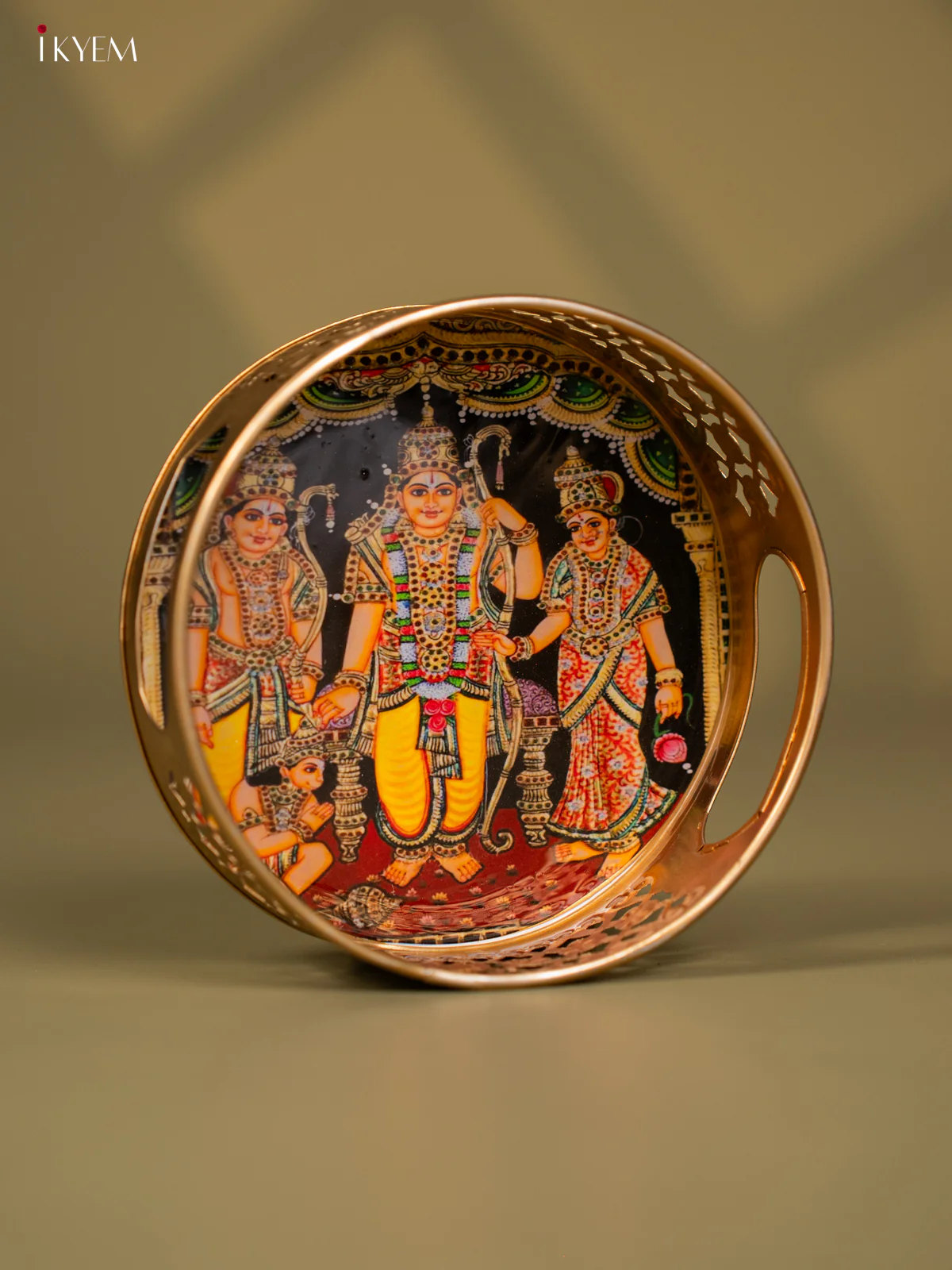 Rama pattabishegam Printed Round Metal tray - KF24113 - Image 2