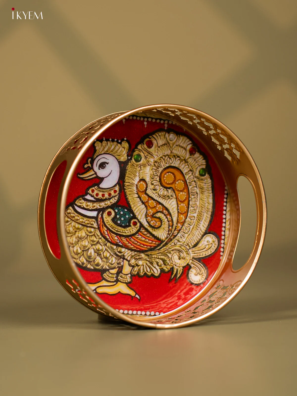 Annapakshi Printed Round Metal Tray - KF24125 - Image 2