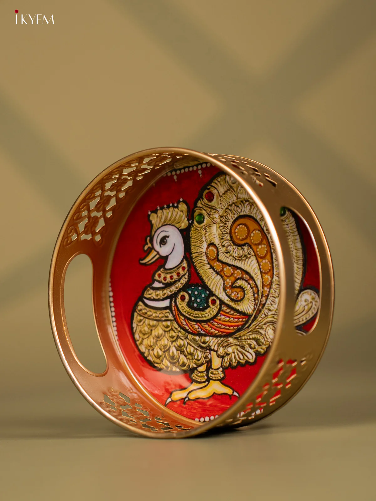 Annapakshi Printed Round Metal Tray - KF24125 - Image 3