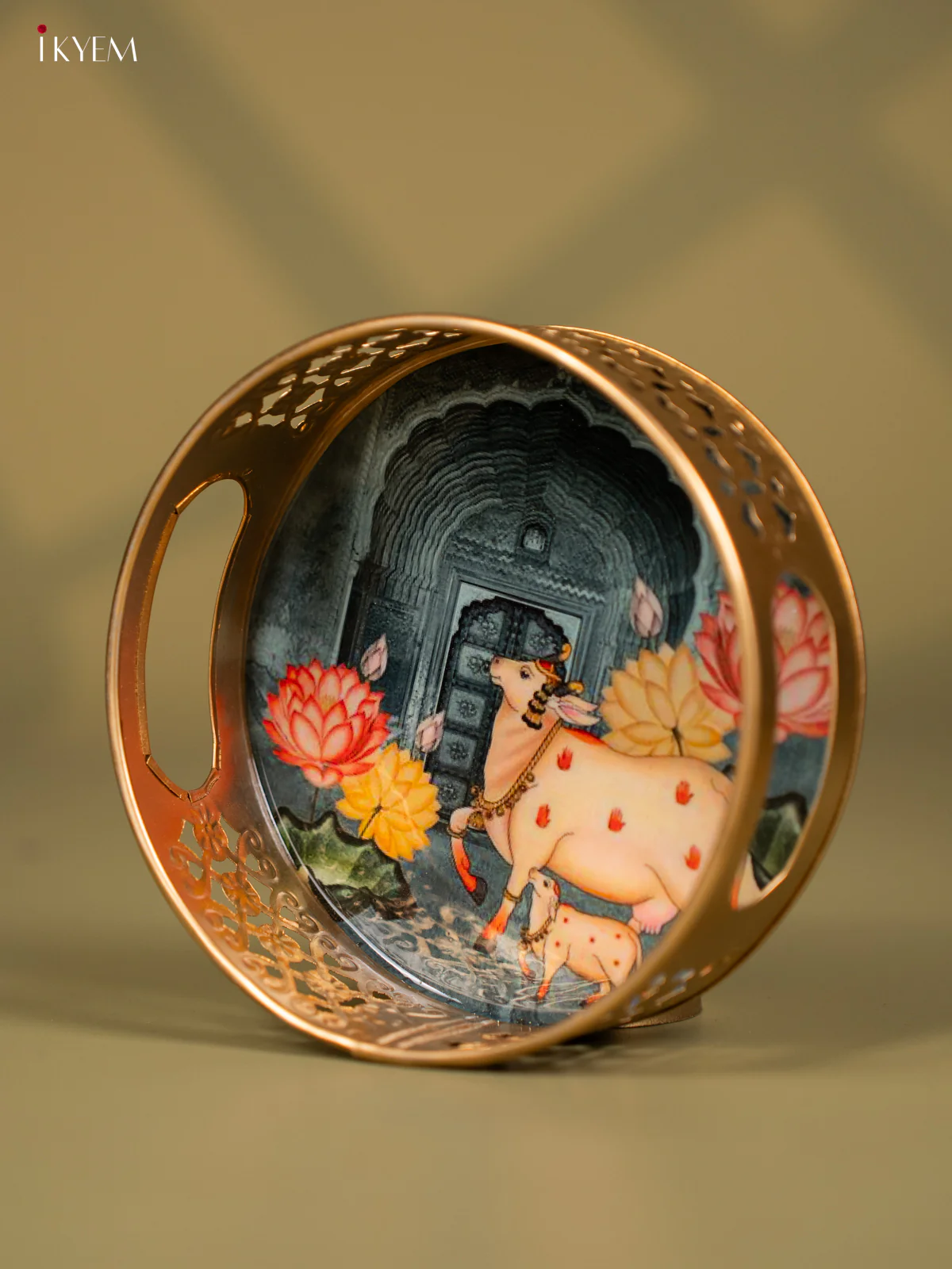 Metal Digital tray - Cow& Calf- 6 inch - Blue - Image 3