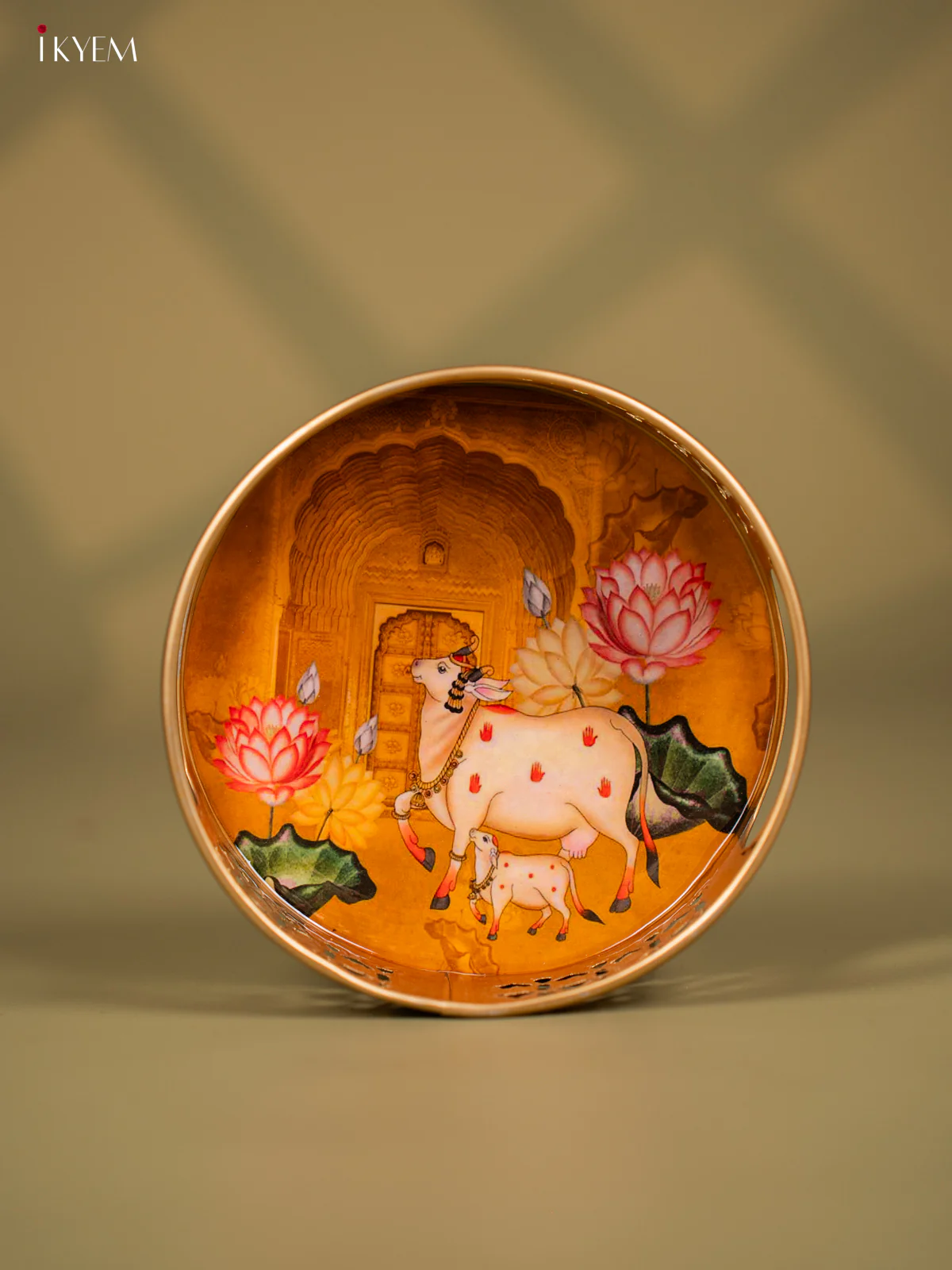 Metal Digital tray - Cow& Calf- 6 inch - Yellow