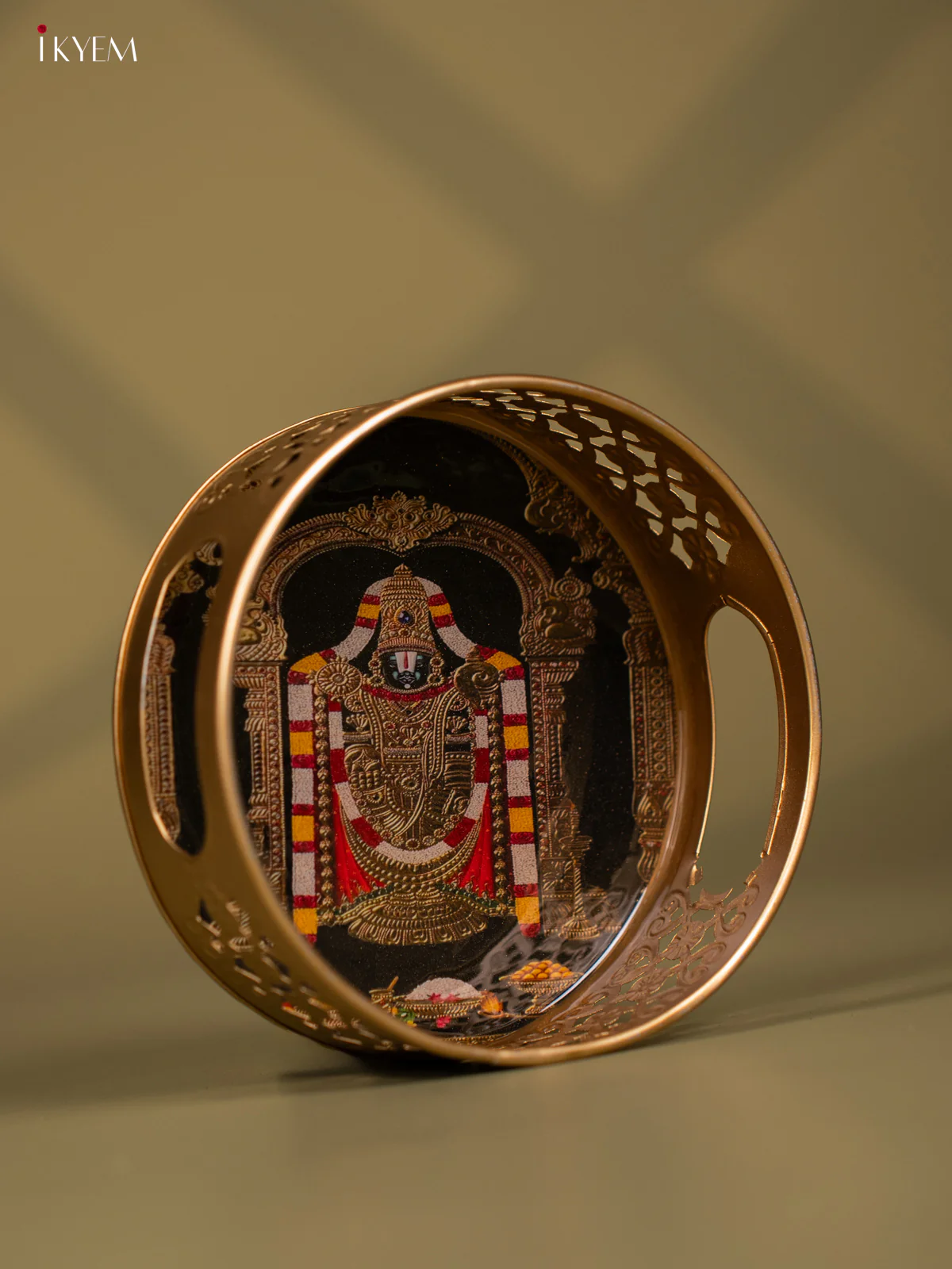 Tirupathi Balaji Printed Round Metal tray - KF24157 - Image 2