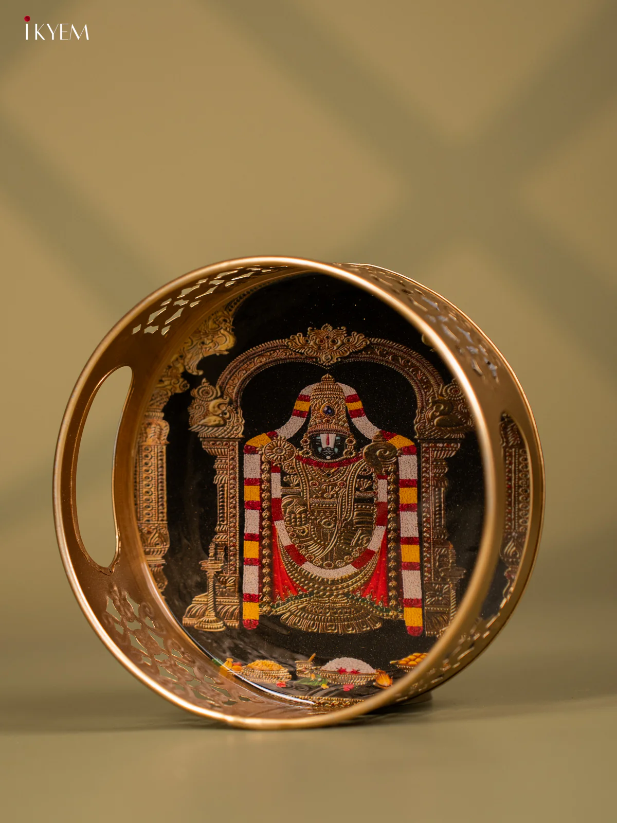 Tirupathi Balaji Printed Round Metal tray - KF24157 - Image 3