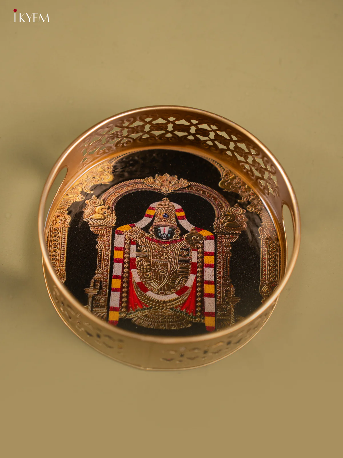 Tirupathi Balaji Printed Round Metal tray - KF24157 - Image 4