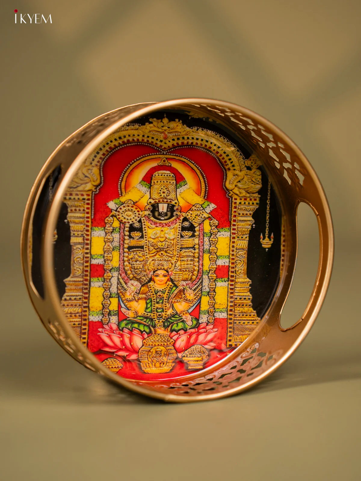 Lord Balaji Printed Round Metal tray - KF24159 - Image 2
