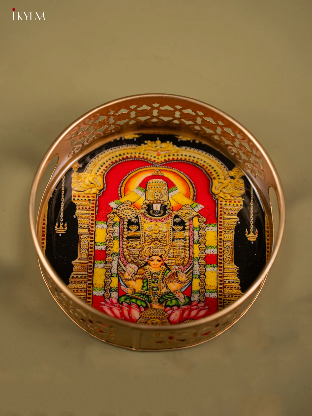 Lord Balaji Printed Round Metal tray - KF24159 - Image 4