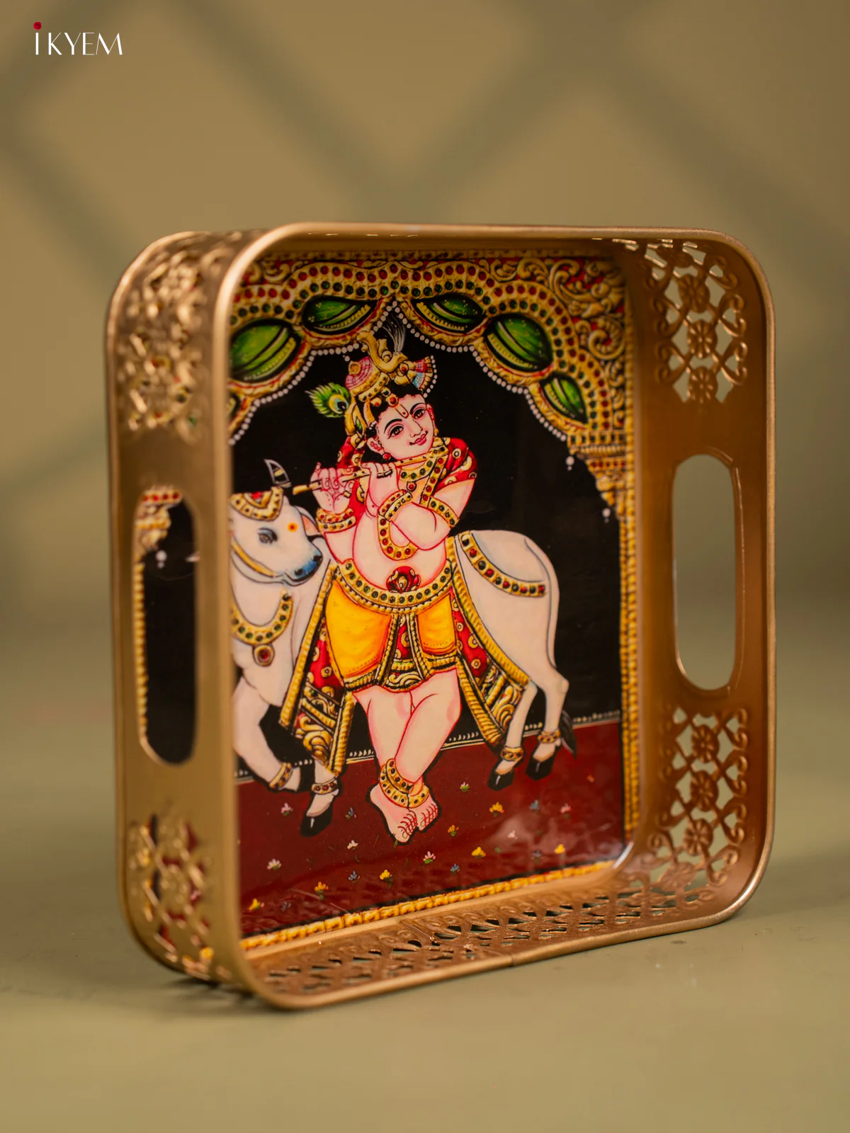 Metal Digital tray Square - Krishan &Cow - 8 Inch - KF24175 - Image 2