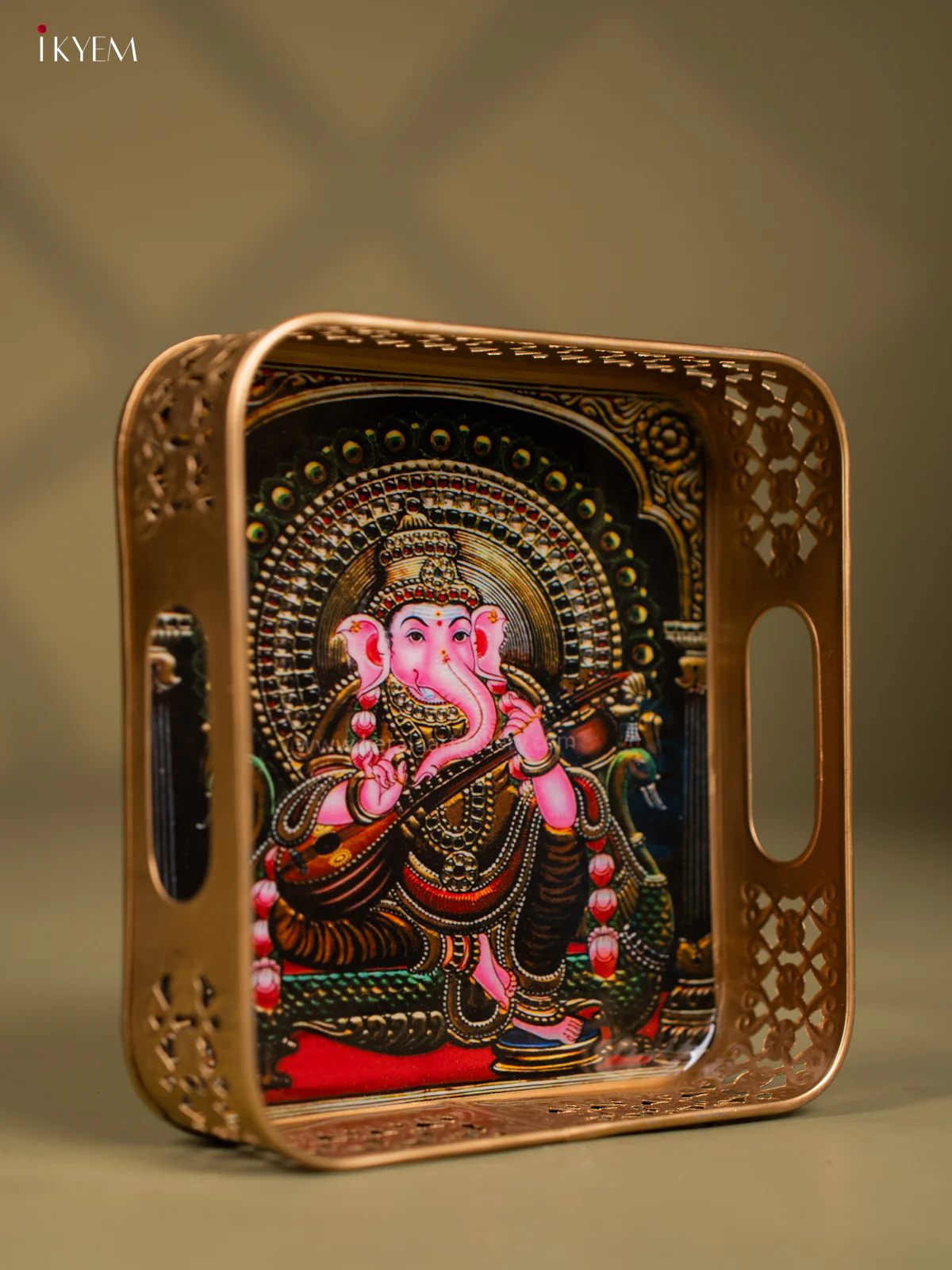 Metal Digital tray Square -Ganesha - 8 Inch - KF24176 - Image 2